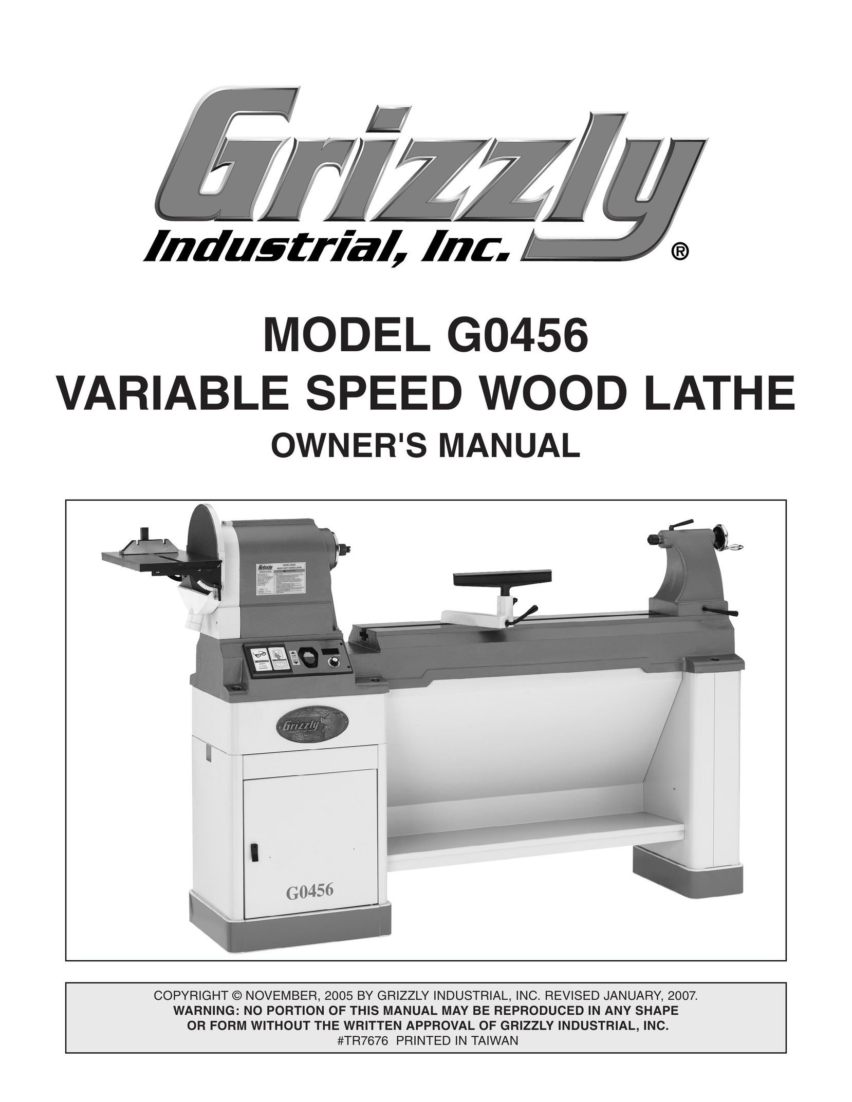 Grizzly G0456 Lathe User Manual