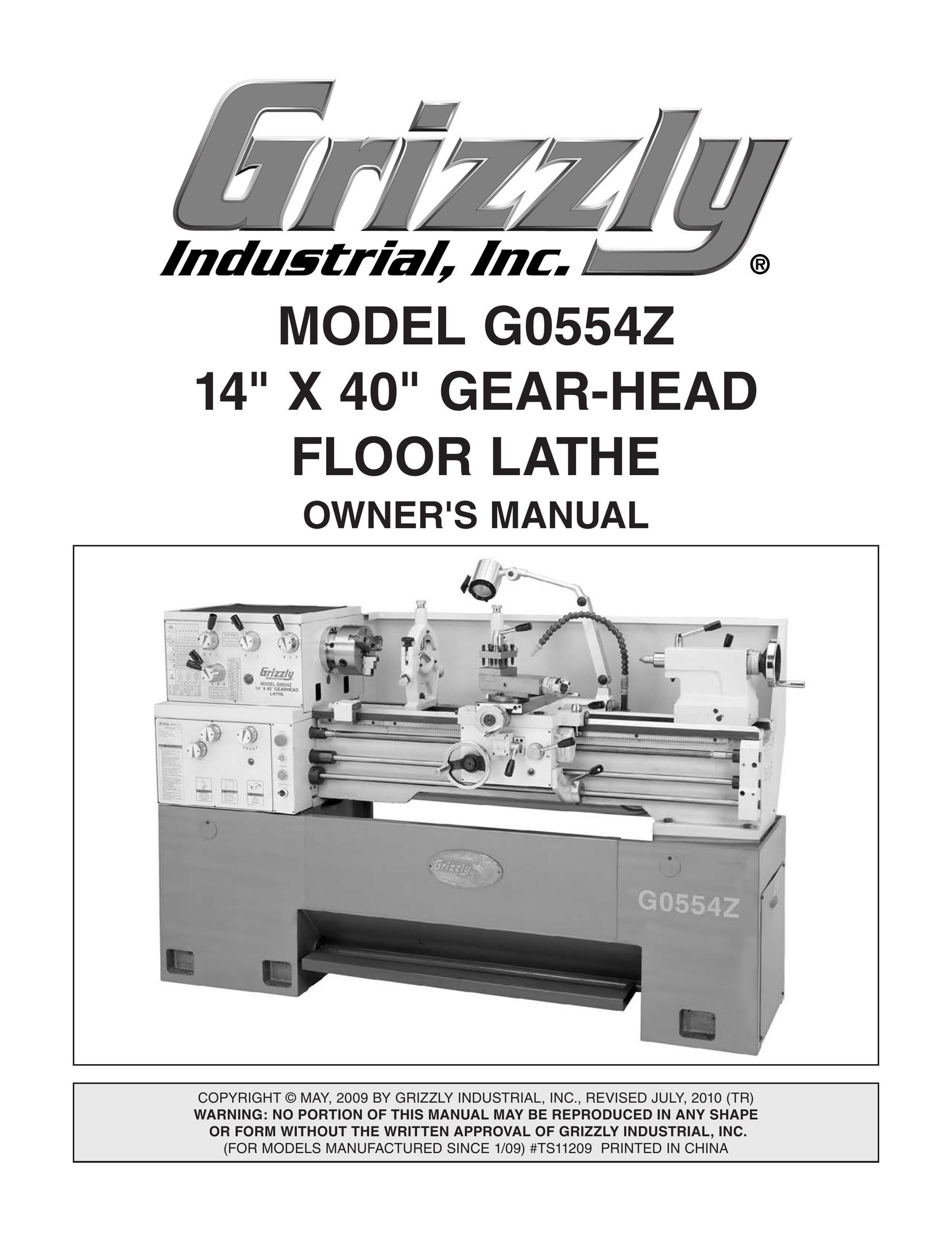Grizzly G0554Z Lathe User Manual