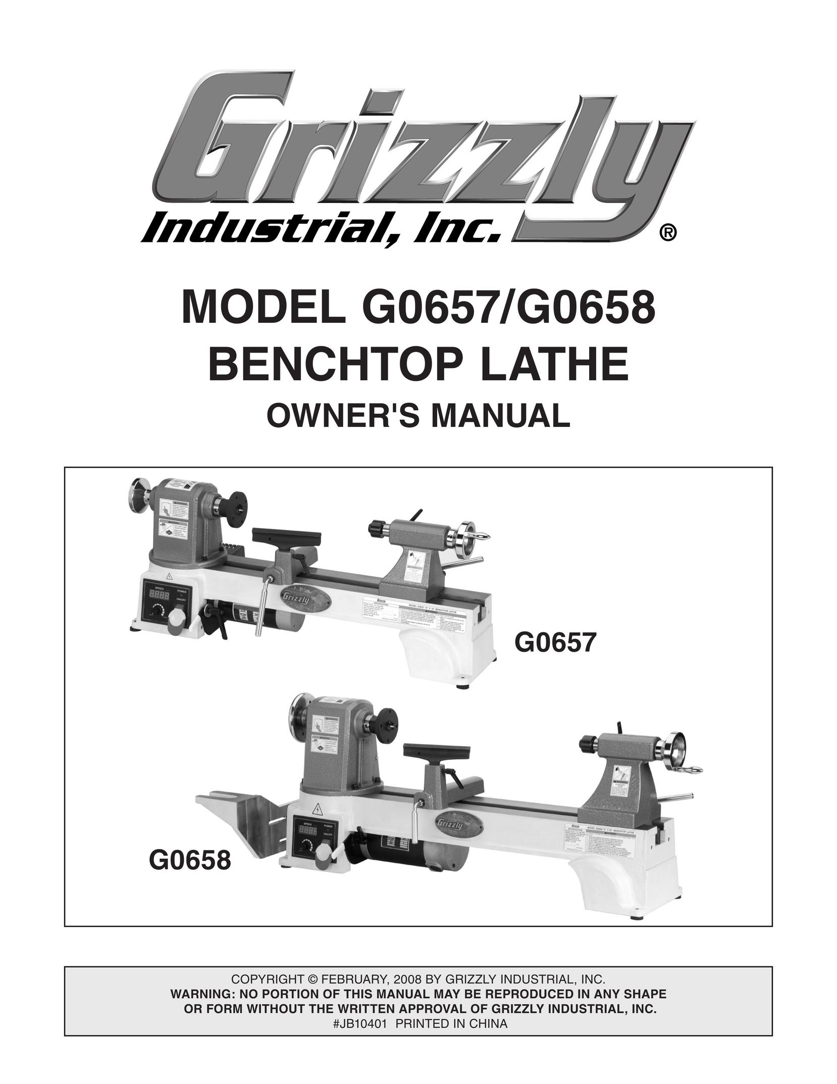 Grizzly G0657 Lathe User Manual