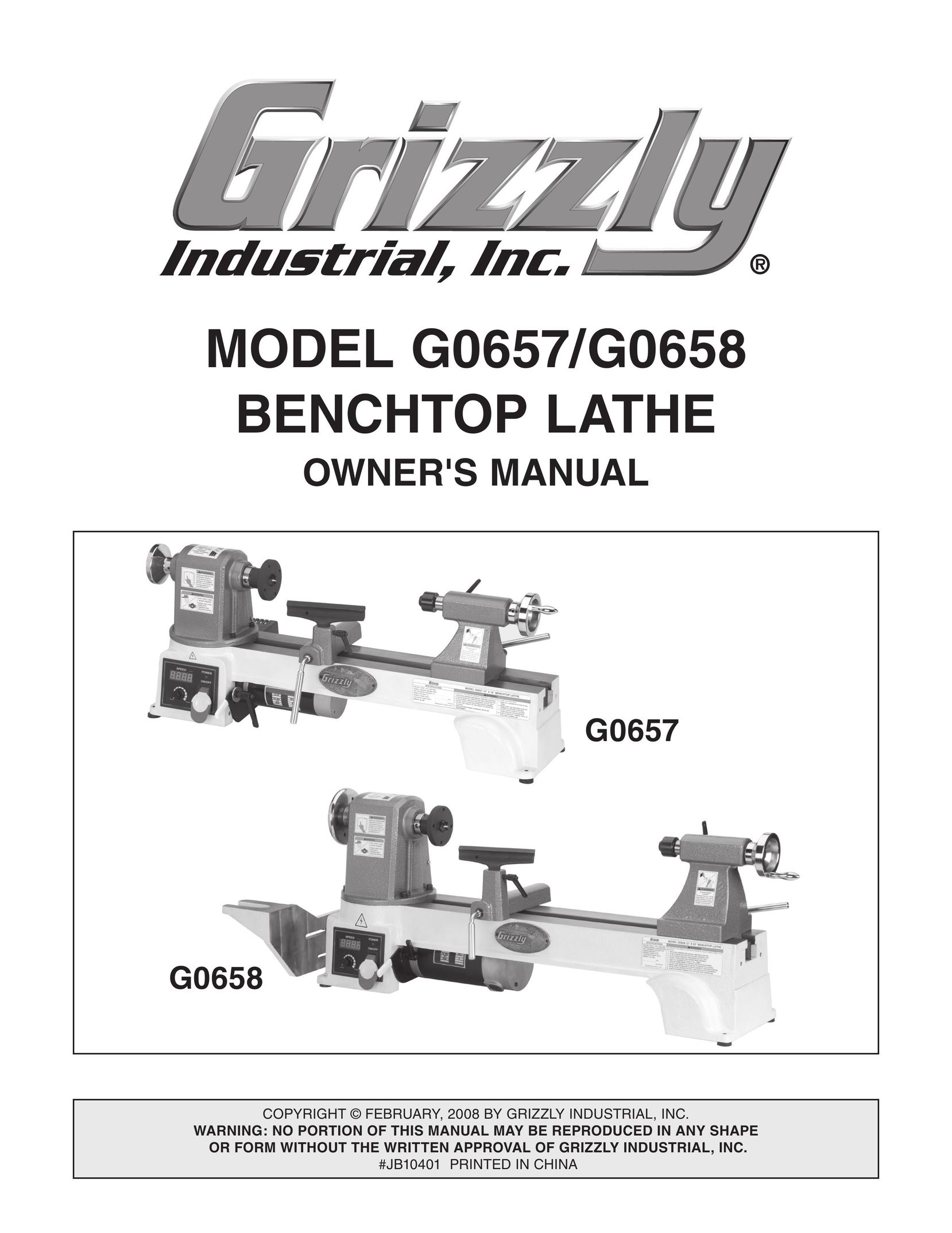 Grizzly G0657/G0658 Lathe User Manual