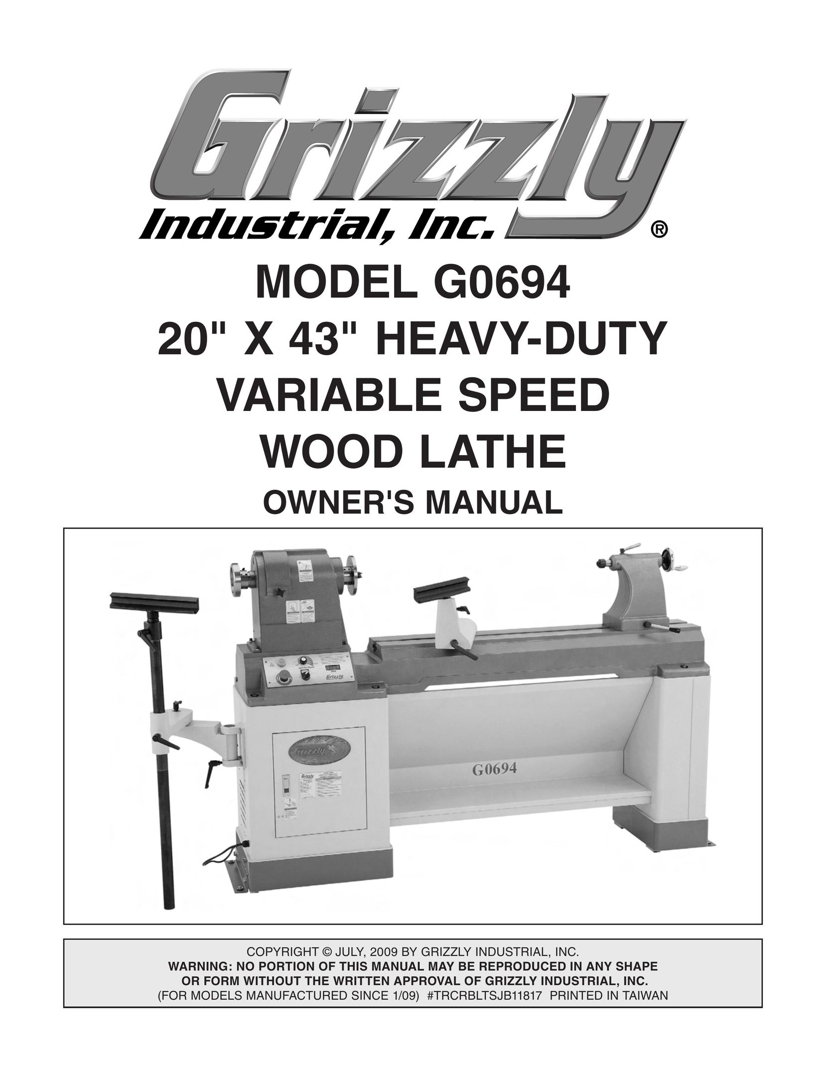 Grizzly G0694 Lathe User Manual