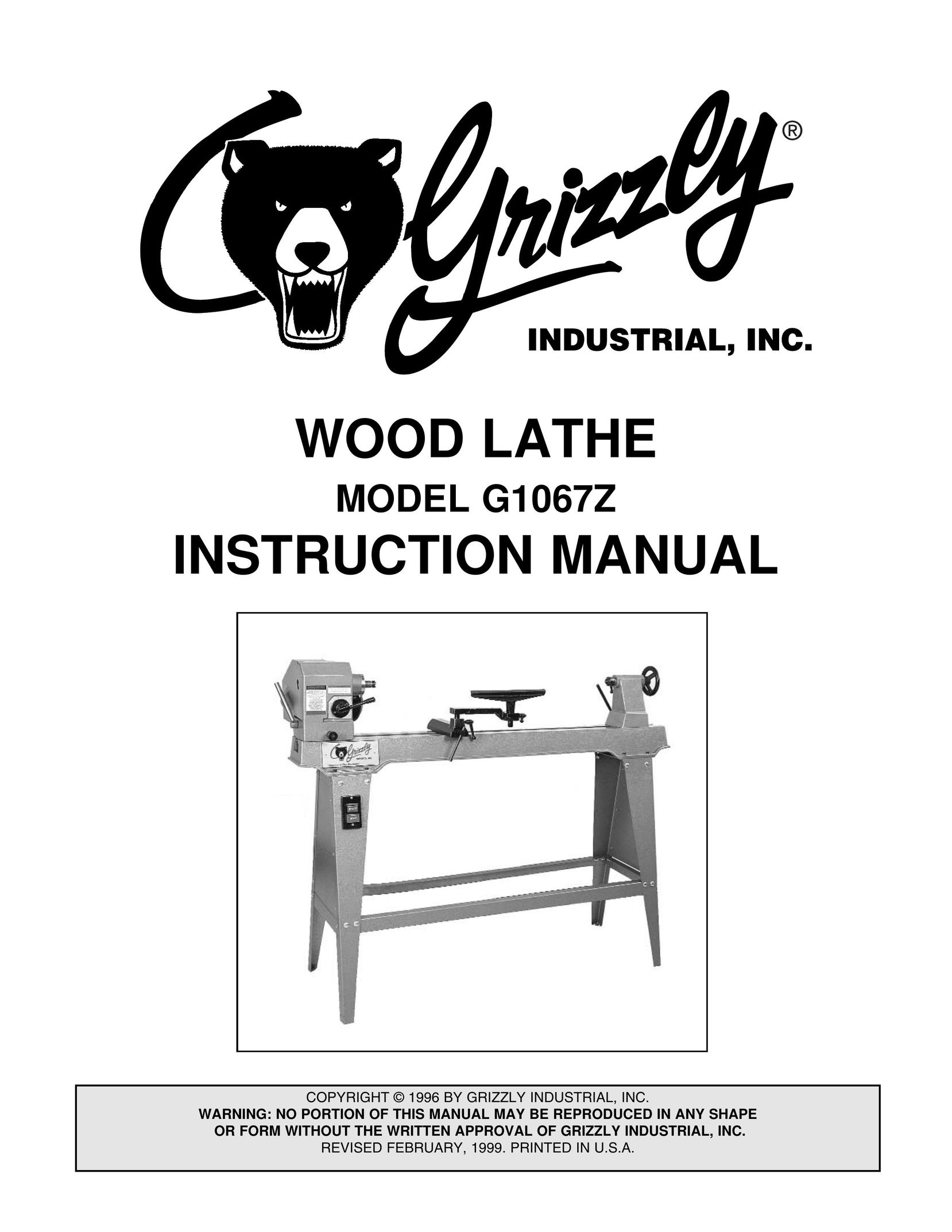 Grizzly G1067Z Lathe User Manual