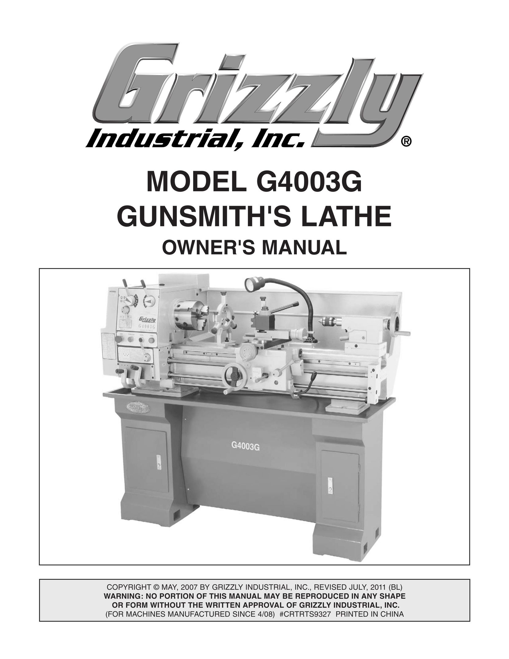 Grizzly G4003G Lathe User Manual