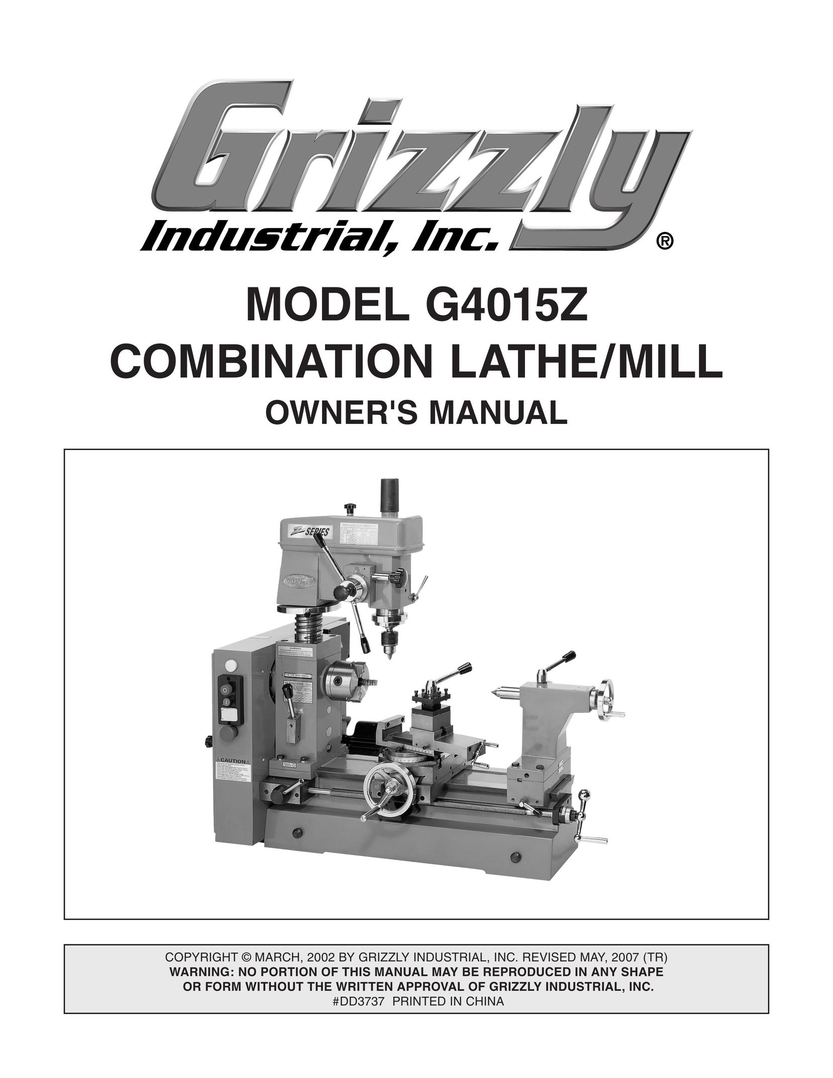 Grizzly G4015Z Lathe User Manual