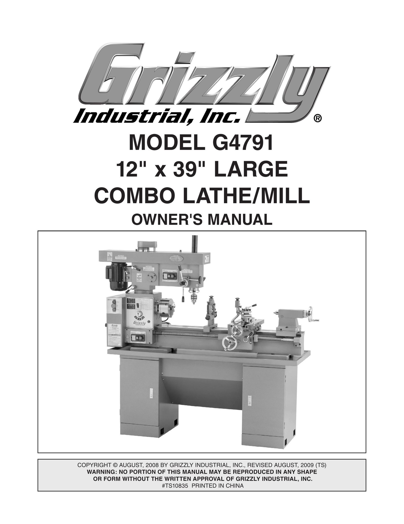 Grizzly G4791 Lathe User Manual