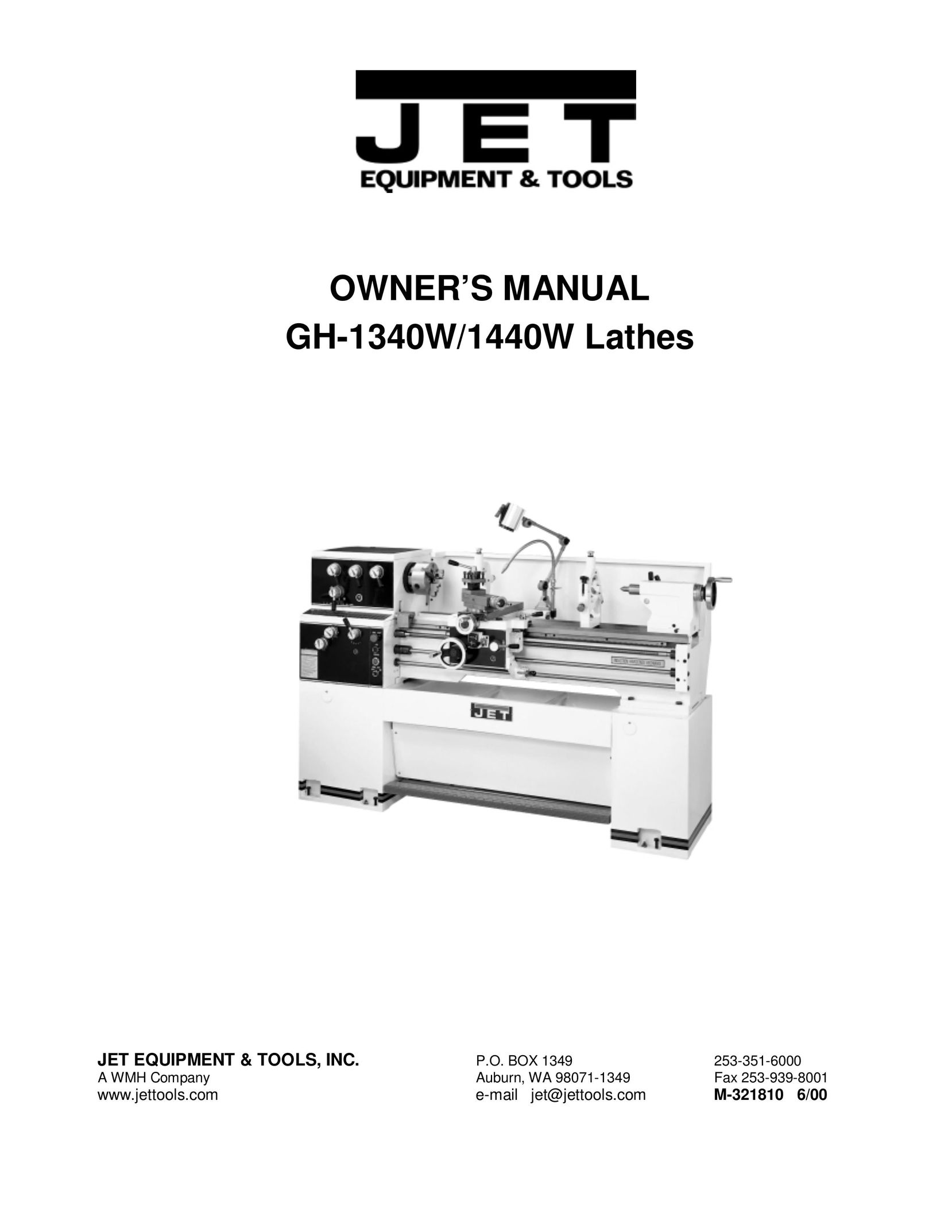 Jet Tools GH-1340W Lathe User Manual