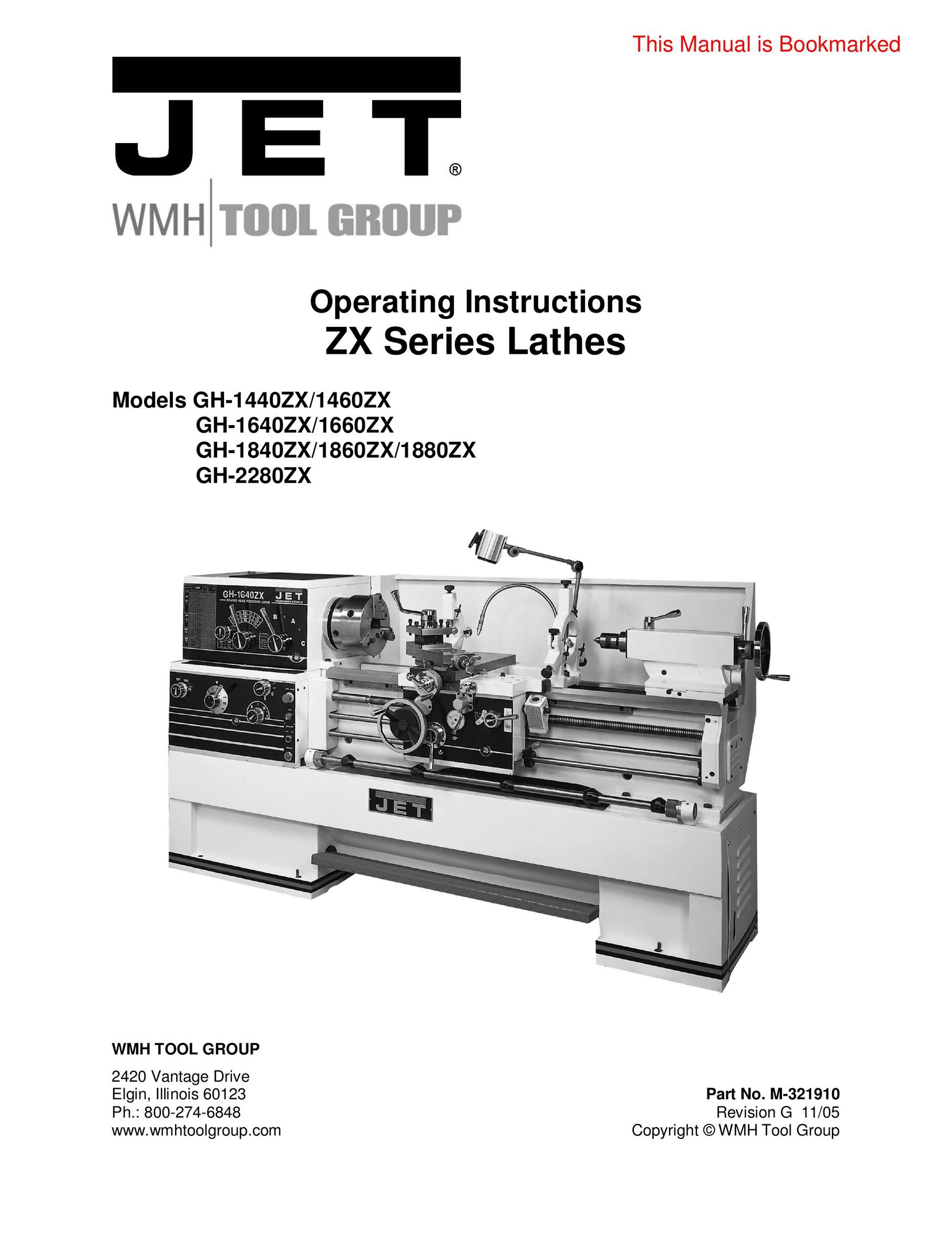 Jet Tools GH-1440ZX Lathe User Manual
