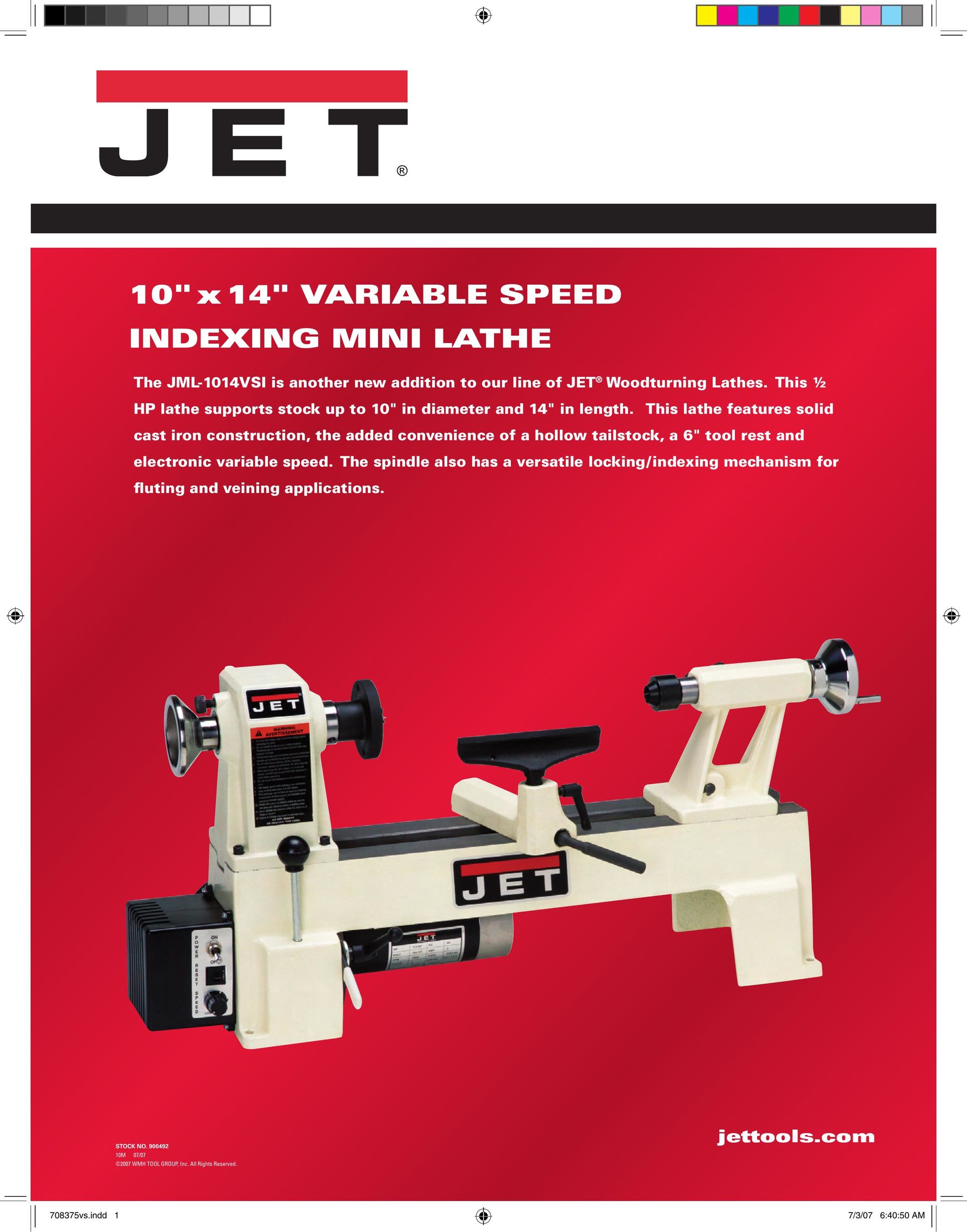 Jet Tools JML-1014VSI Lathe User Manual