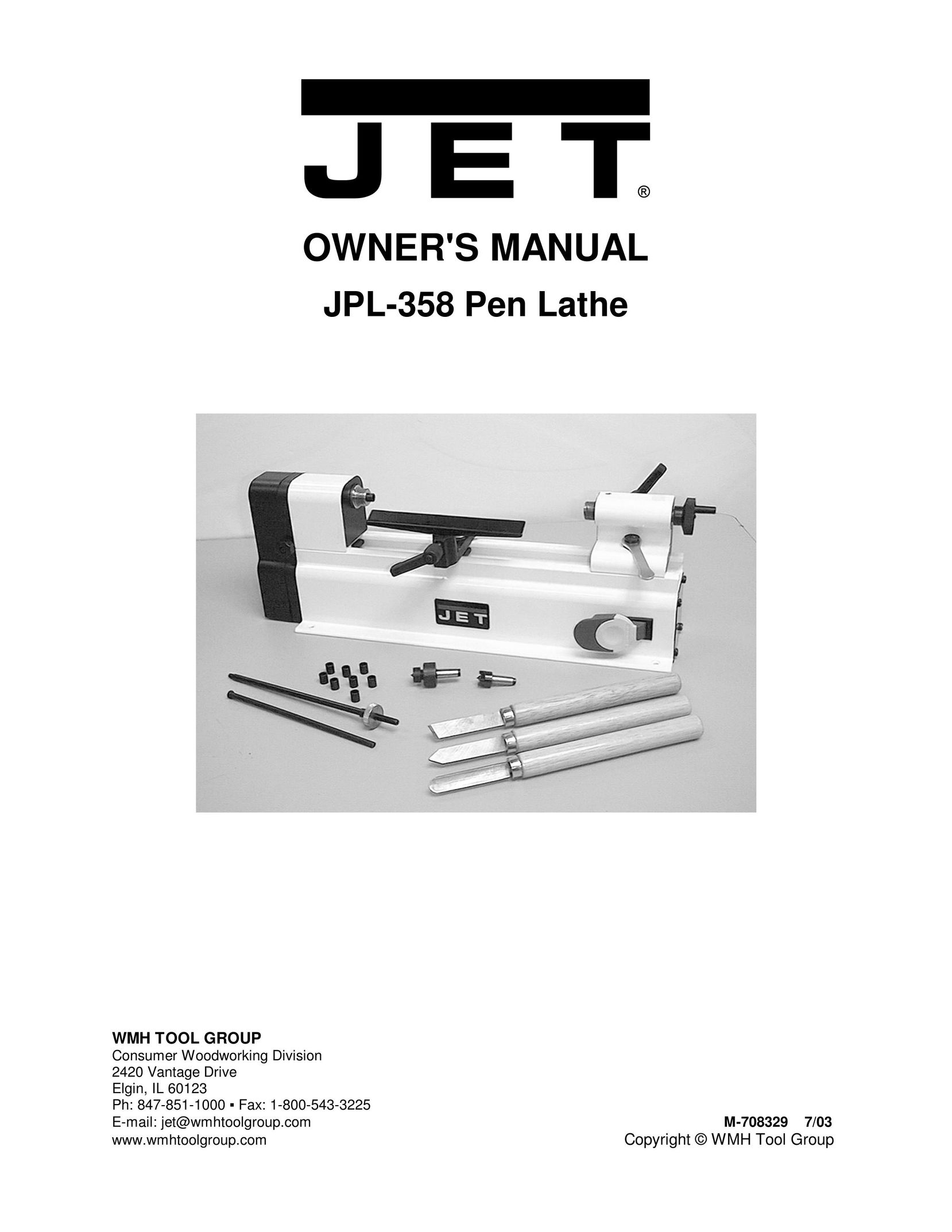Jet Tools JPL-358 Lathe User Manual