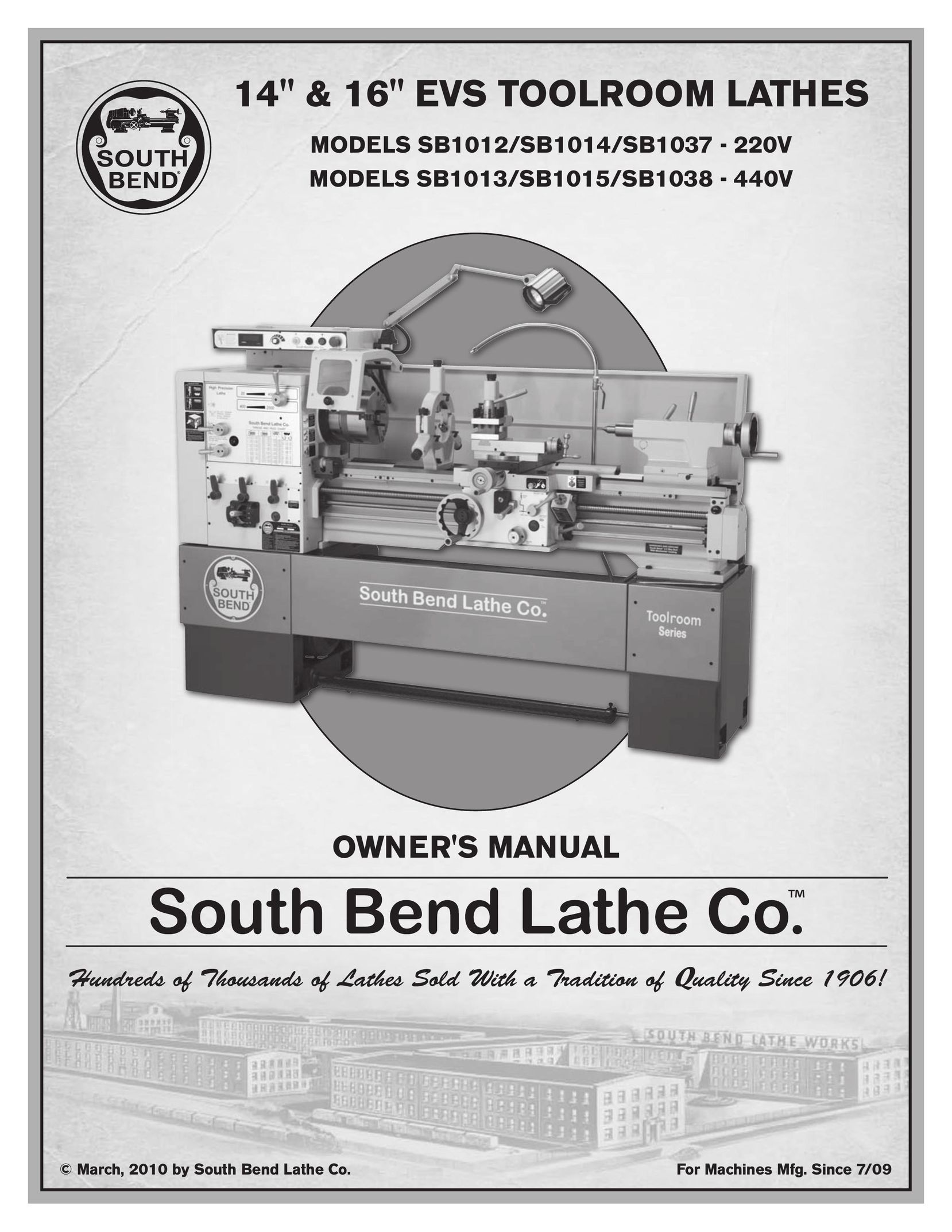 Southbend SB1013 Lathe User Manual