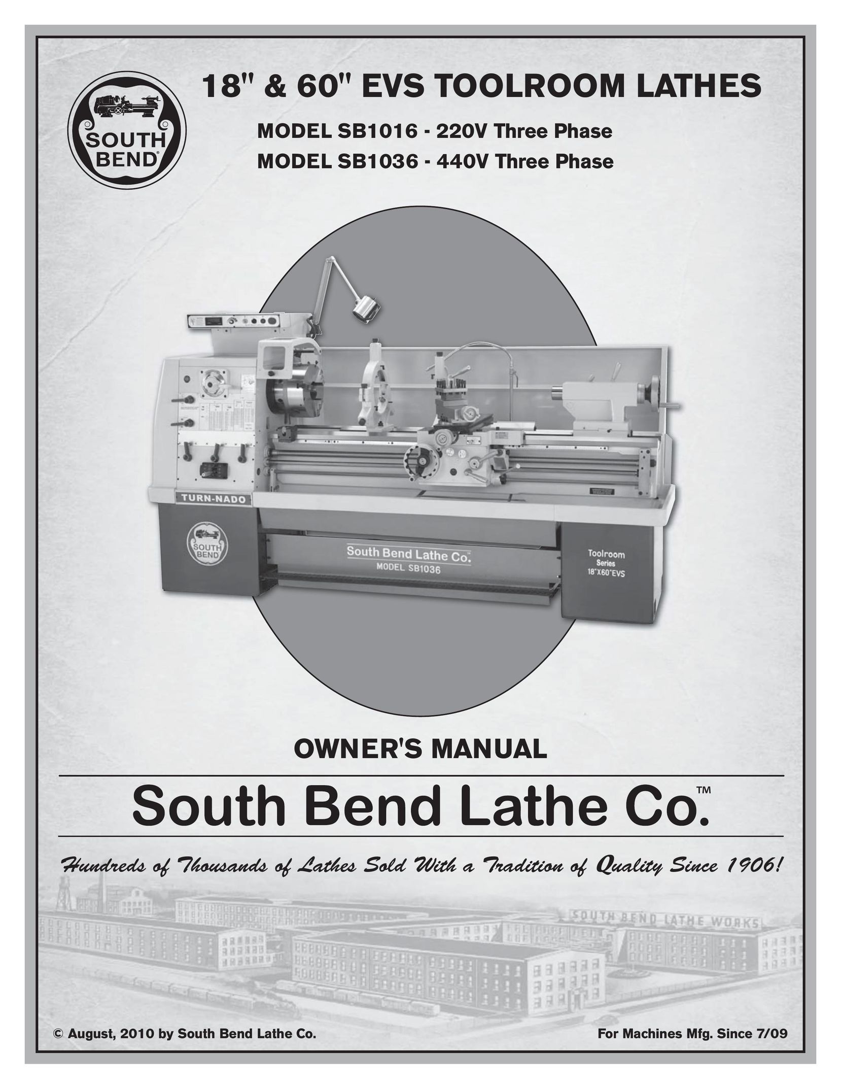 Southbend sb1016 Lathe User Manual