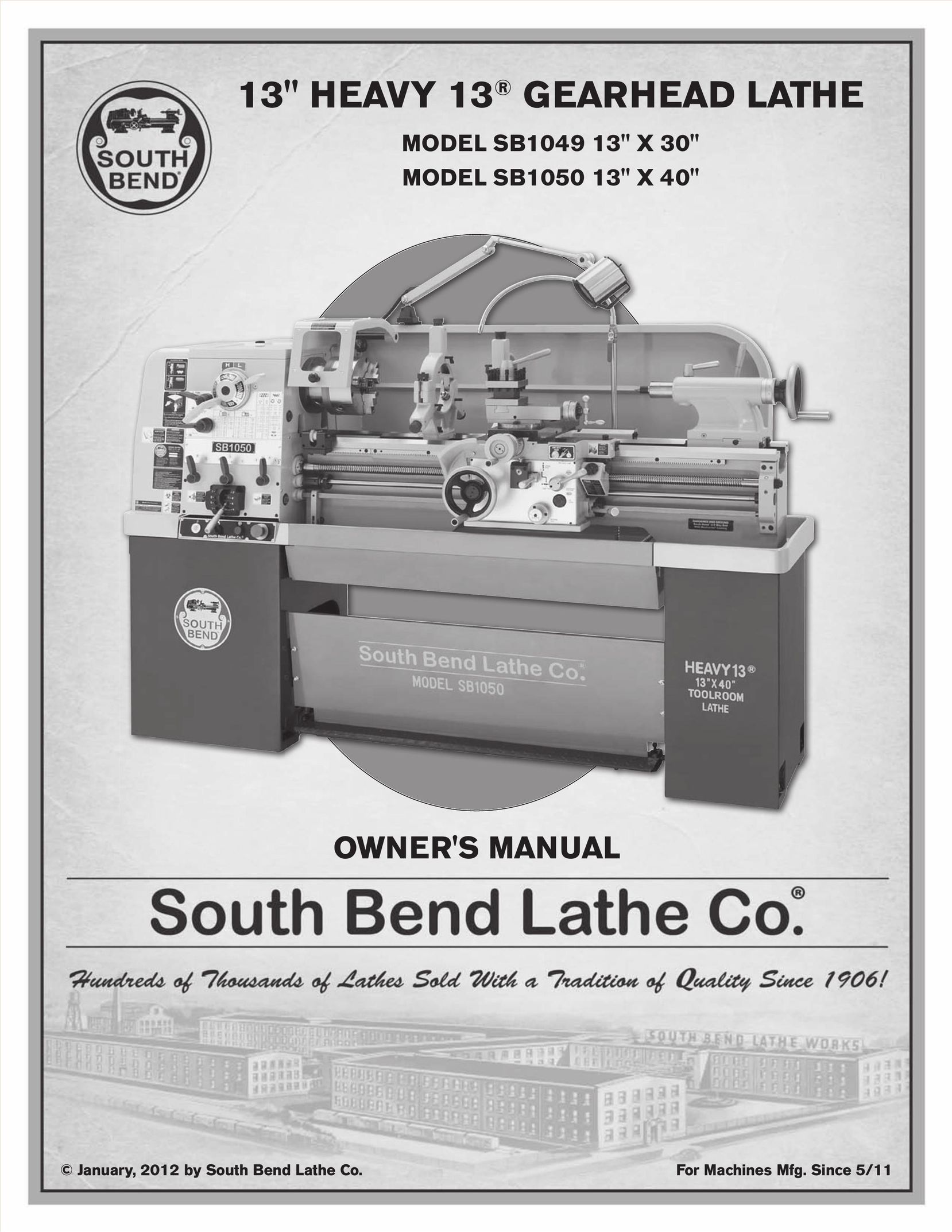 Southbend SB1049 Lathe User Manual
