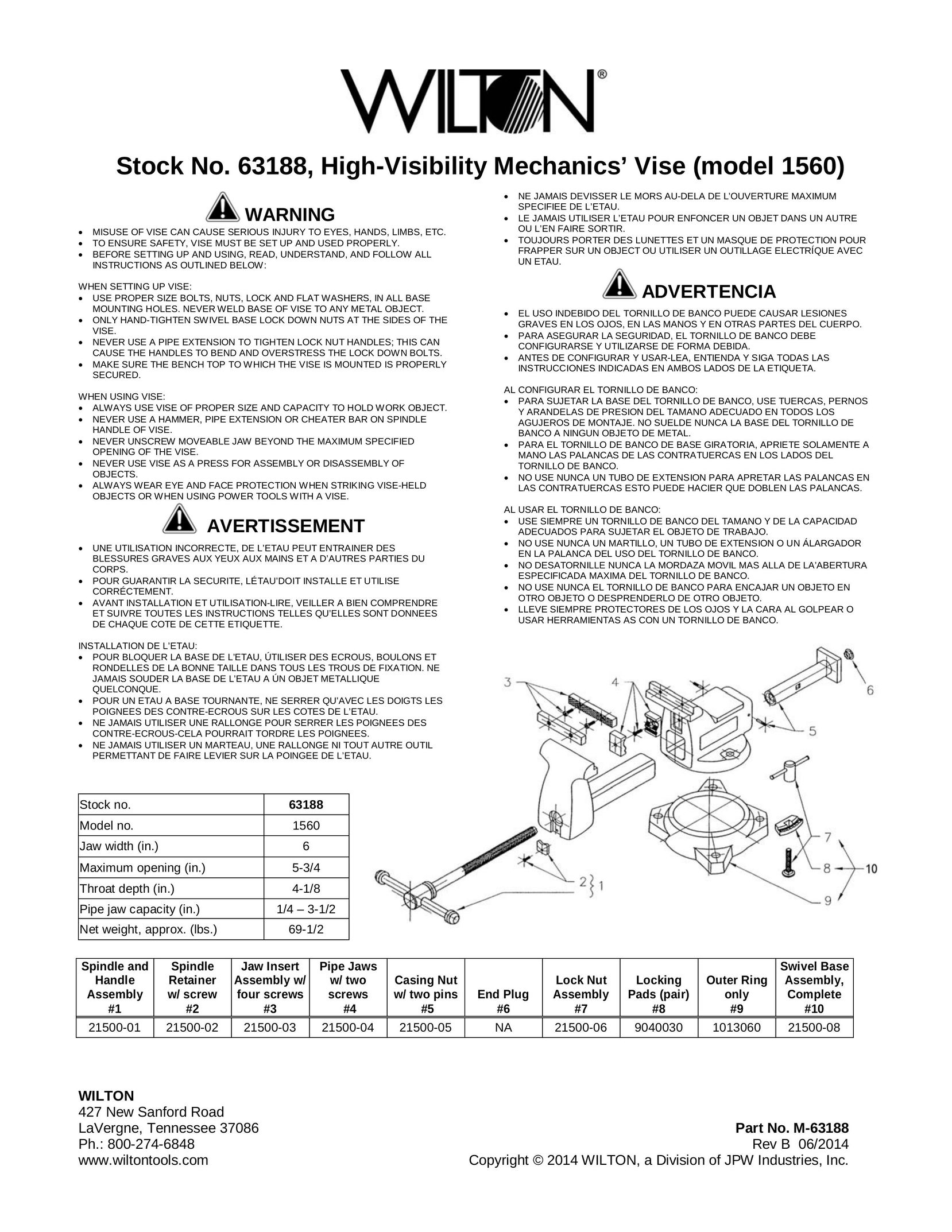 Wilton 63188 Lathe User Manual