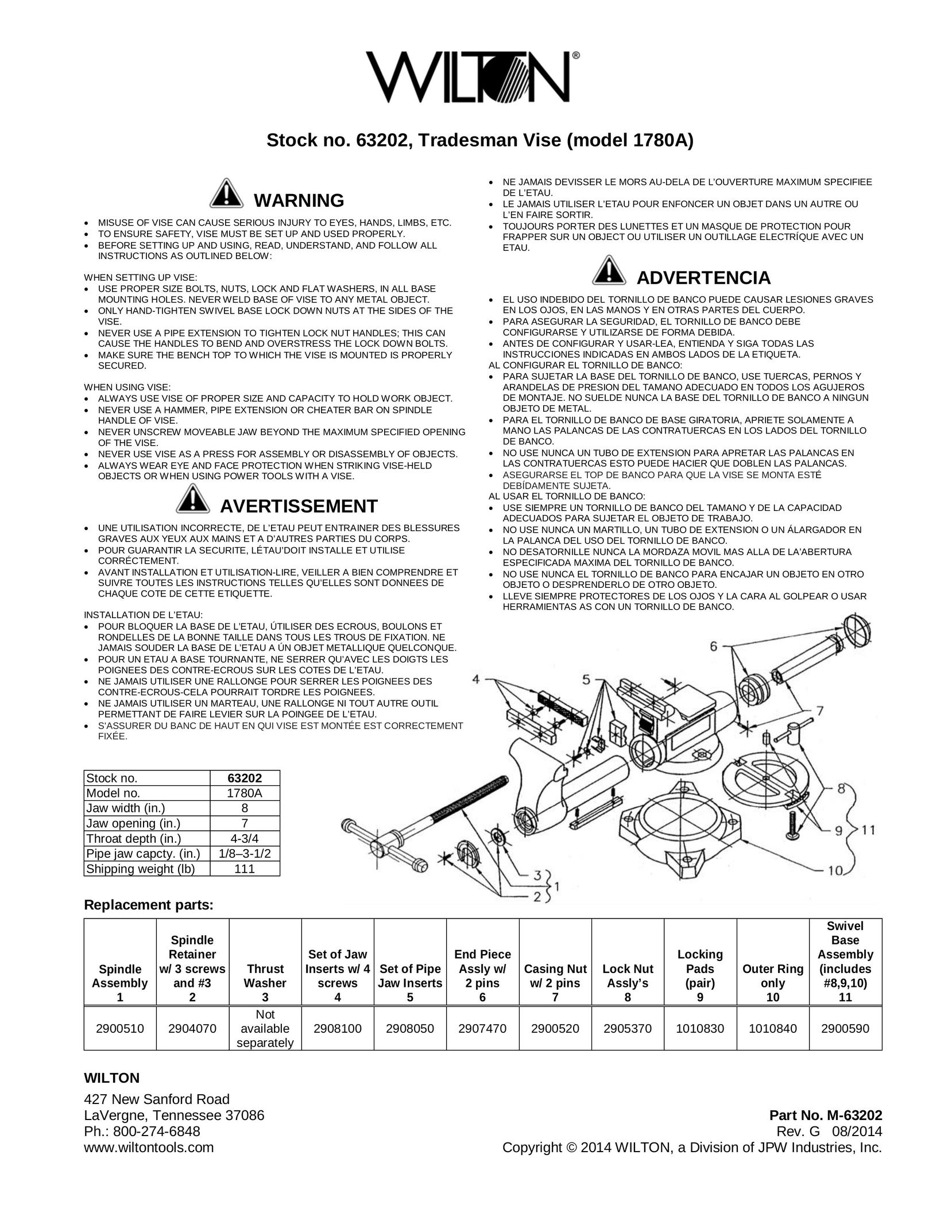 Wilton 63202 Lathe User Manual