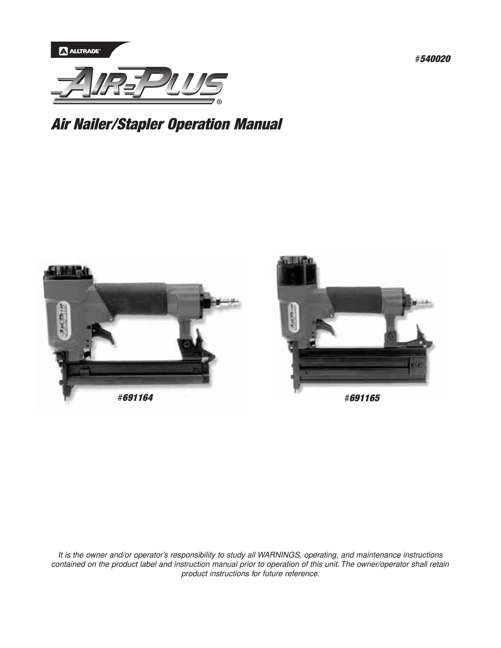 AllTrade 691165 Nail Gun User Manual