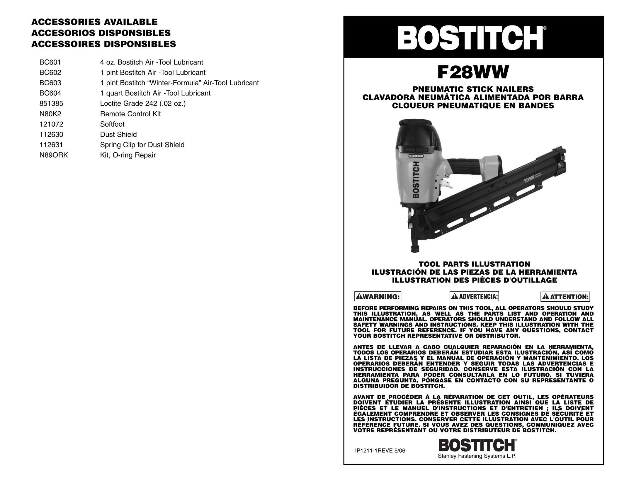 Bostitch F28WW Nail Gun User Manual