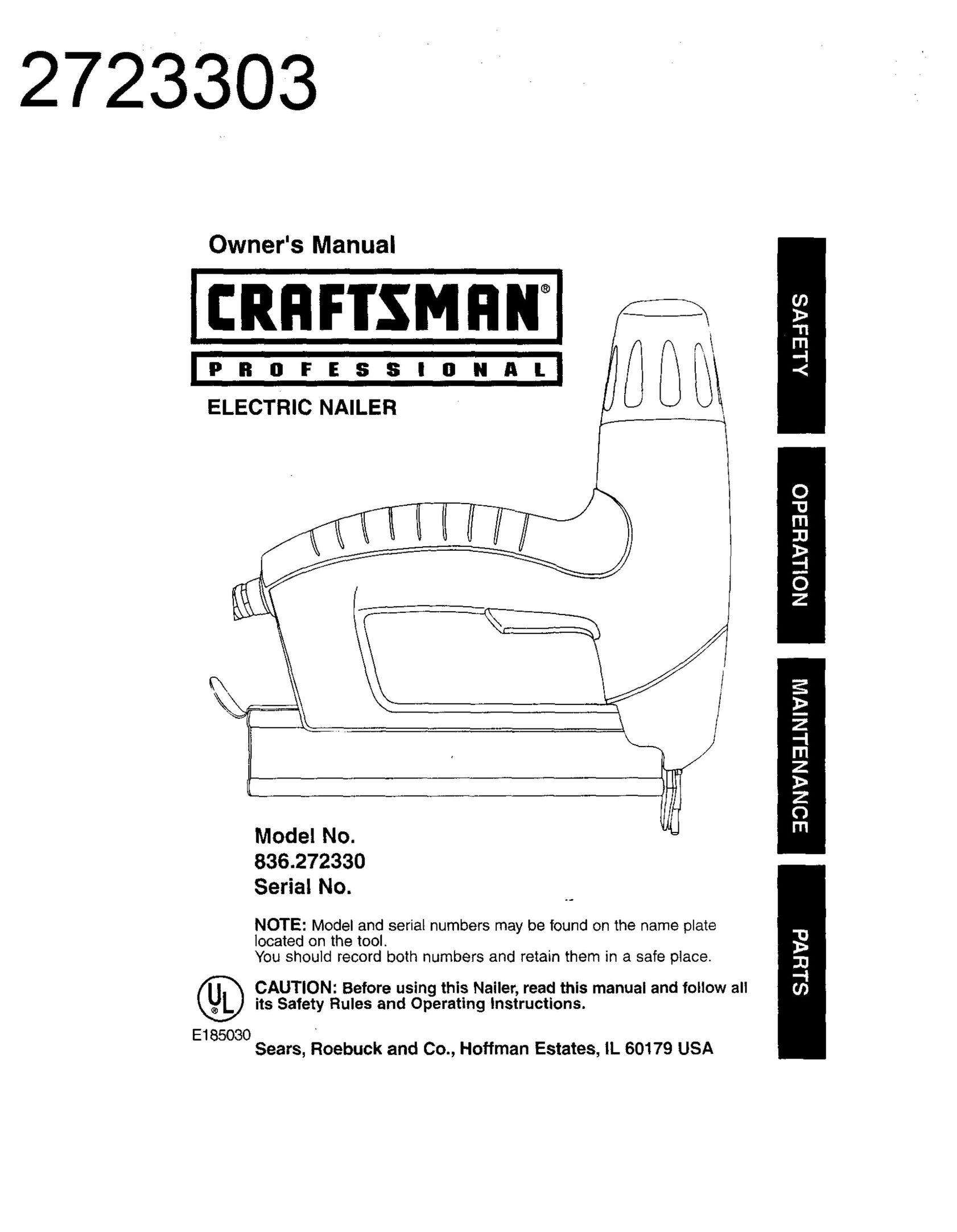 Craftsman 836.27233 Nail Gun User Manual