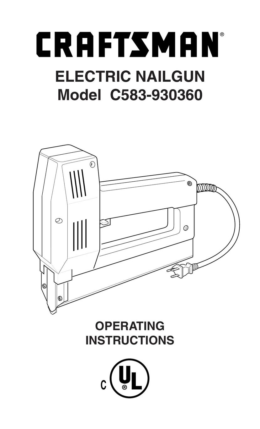 Craftsman C583-930360 Nail Gun User Manual