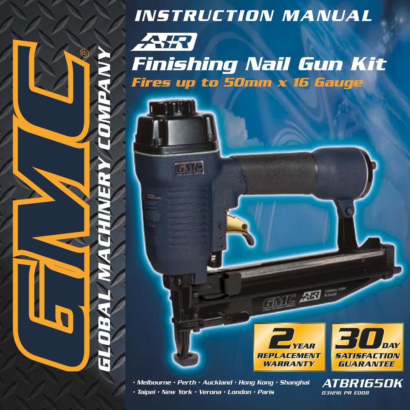 Global Machinery Company ATBR1650K Nail Gun User Manual