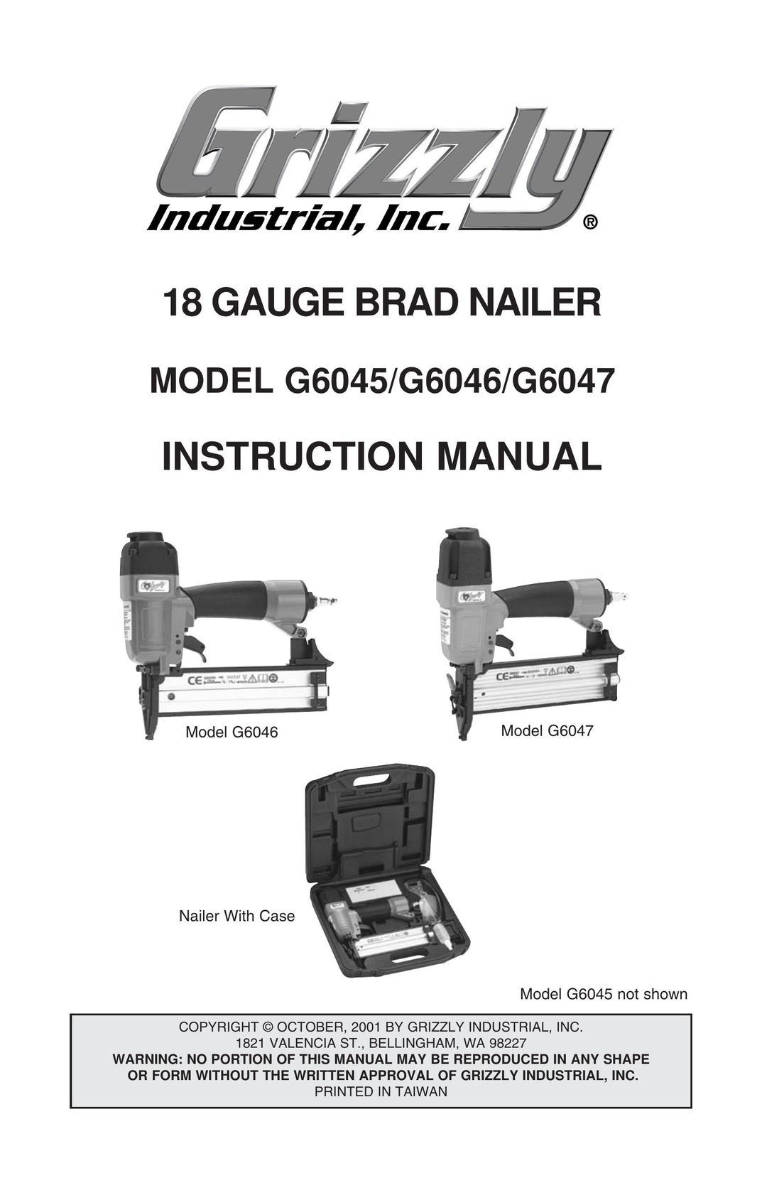 Grizzly G6045 Nail Gun User Manual