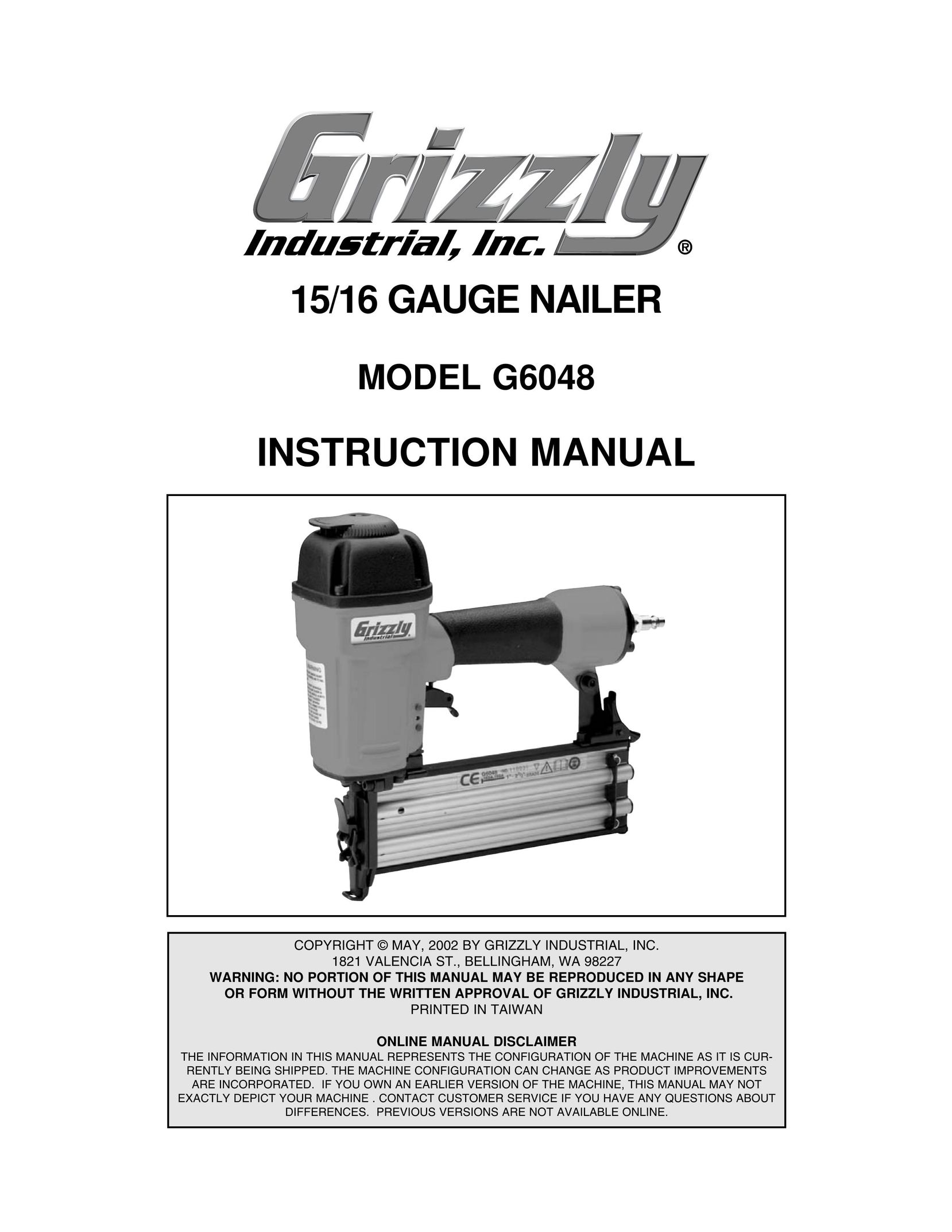 Grizzly G6048 Nail Gun User Manual