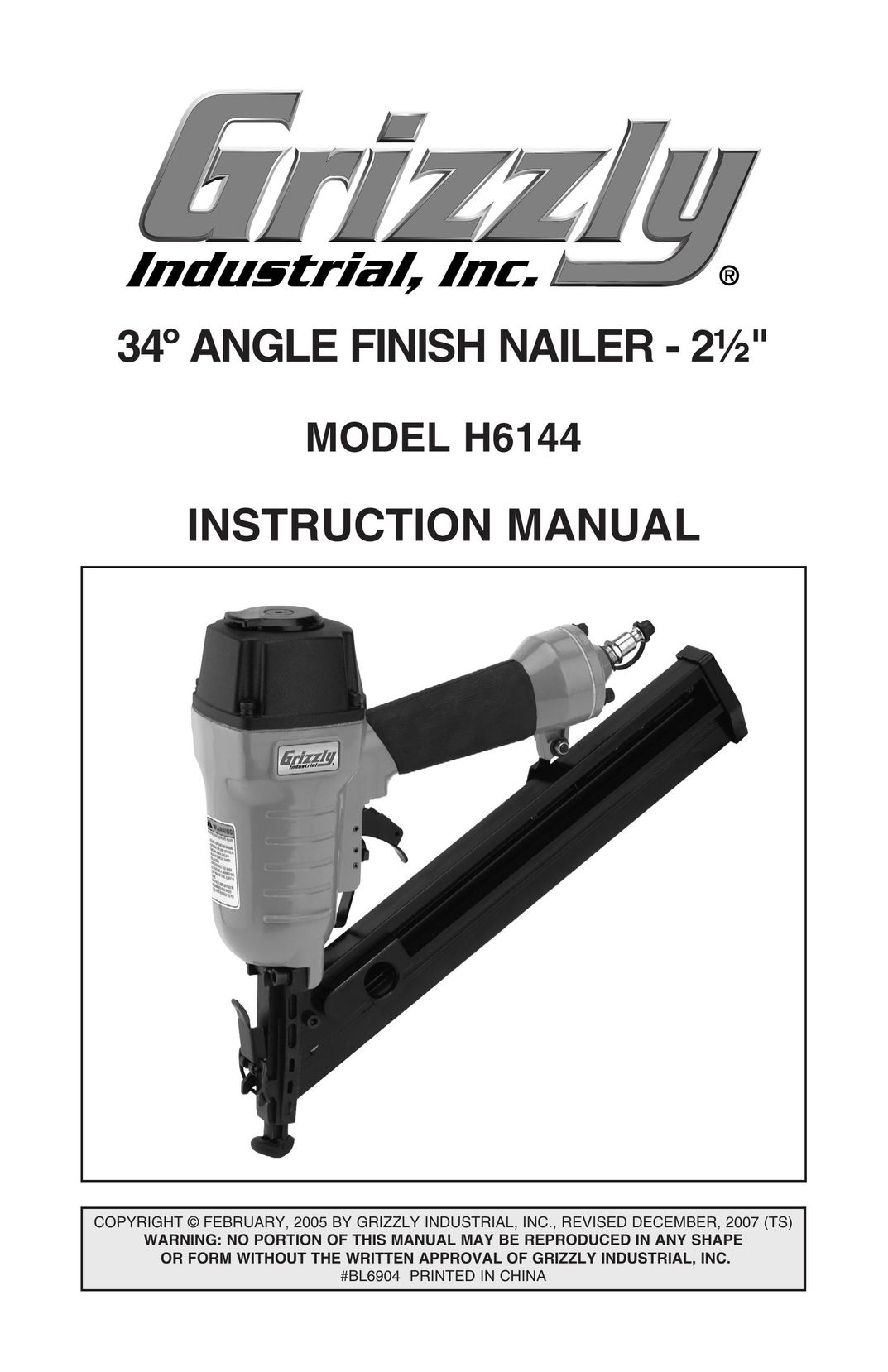 Grizzly H6144 Nail Gun User Manual