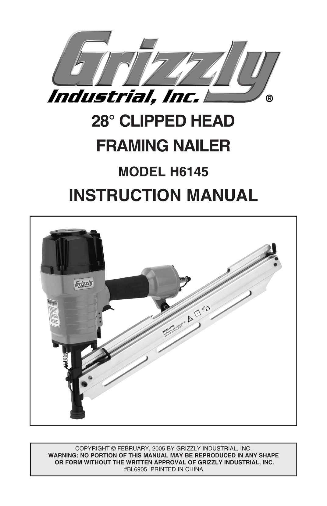 Grizzly H6145 Nail Gun User Manual