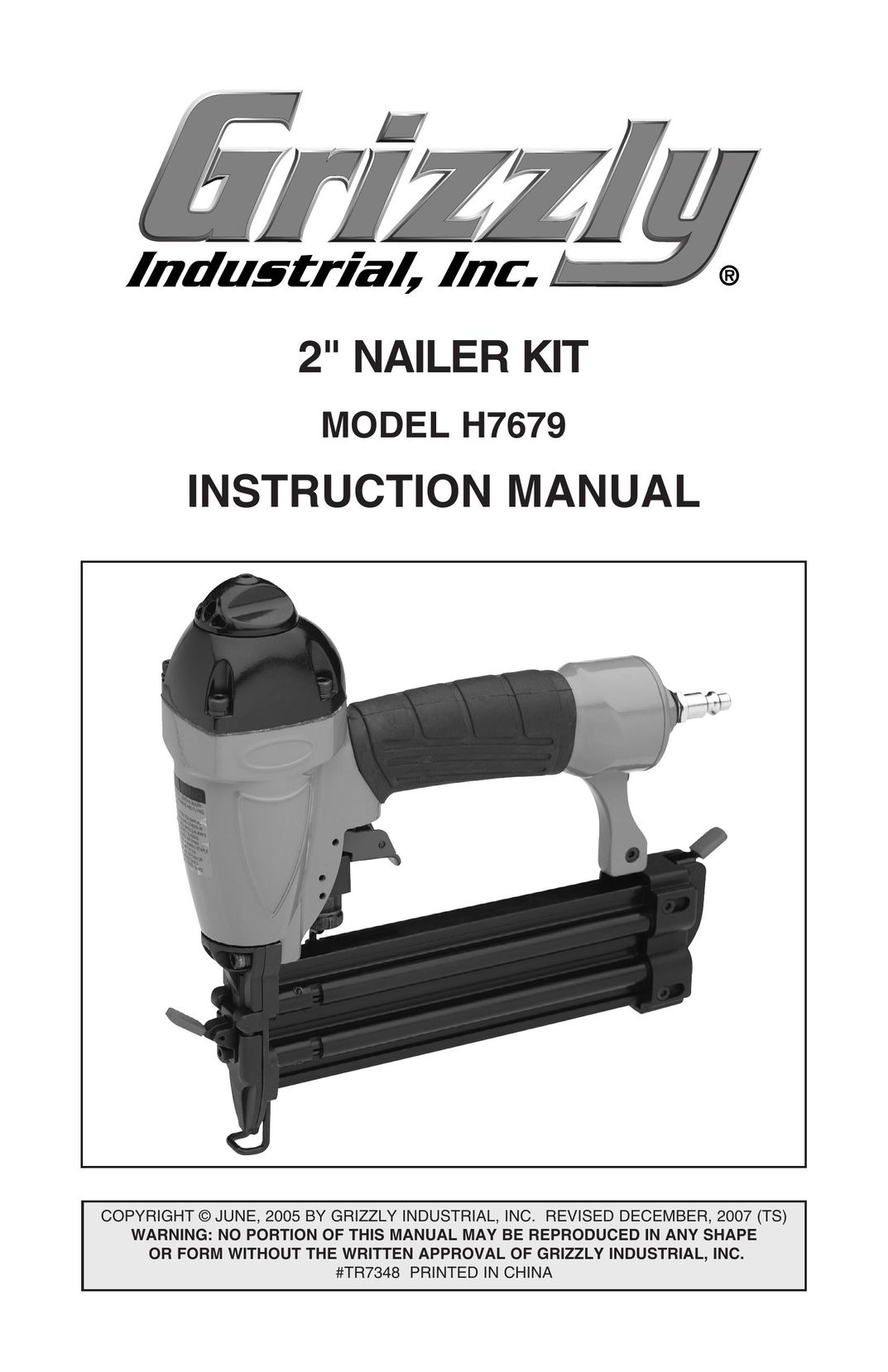 Grizzly H7679 Nail Gun User Manual