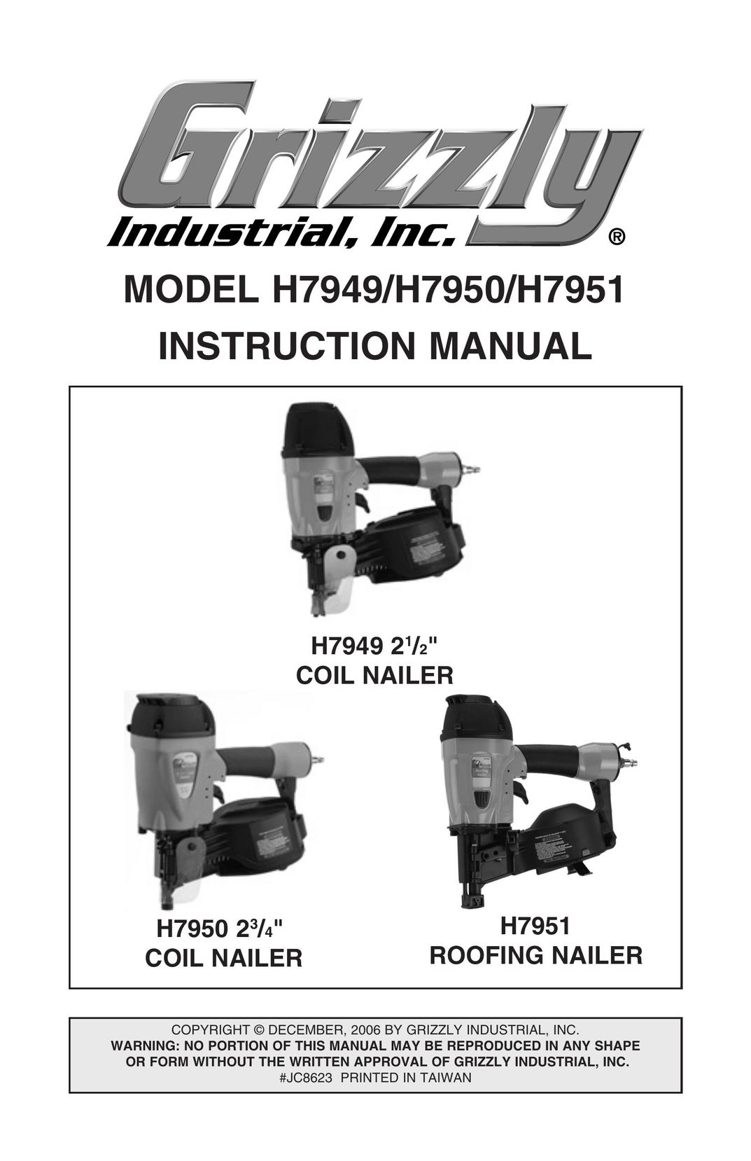 Grizzly H7950 Nail Gun User Manual