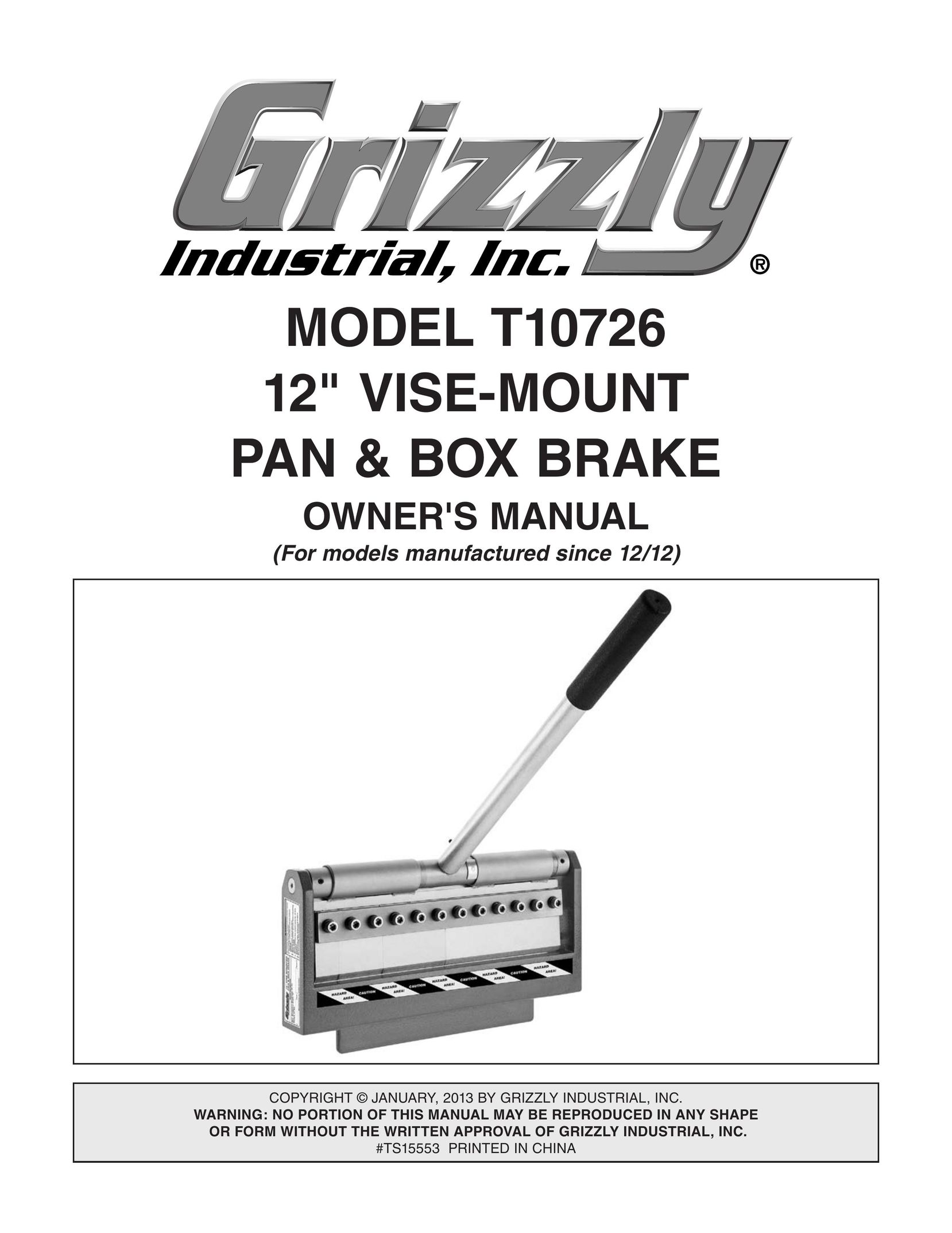 Grizzly T10726 Nail Gun User Manual