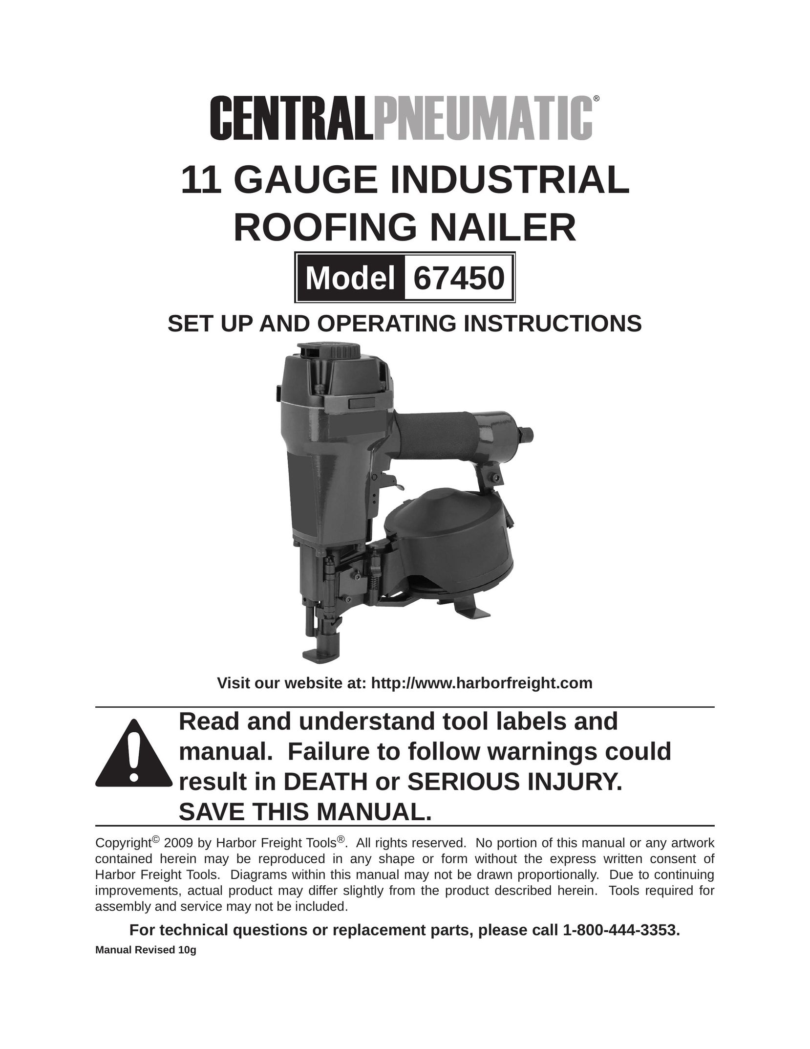 Harbor Freight Tools 67450 Nail Gun User Manual