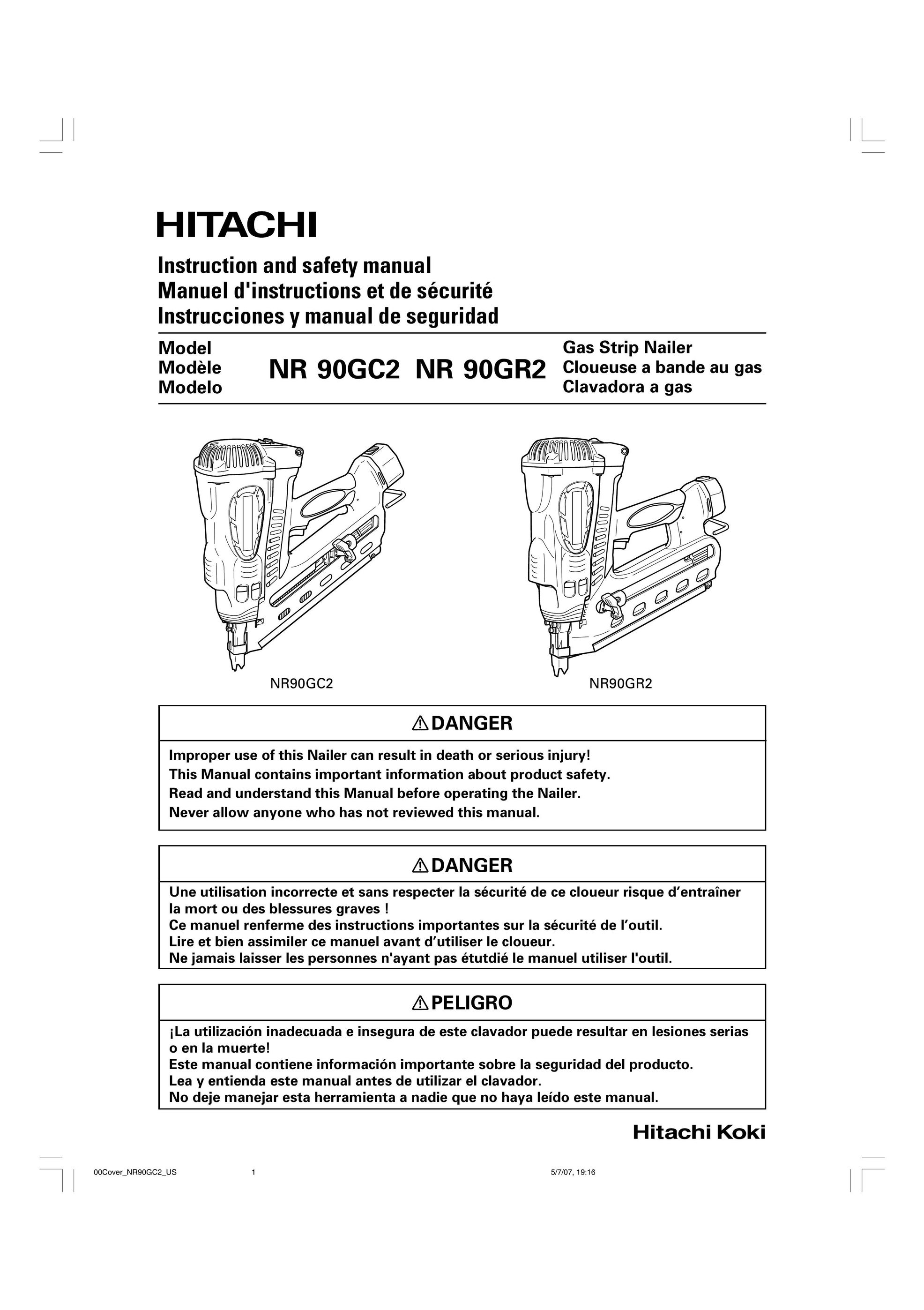 Hitachi NR 90GR2 Nail Gun User Manual