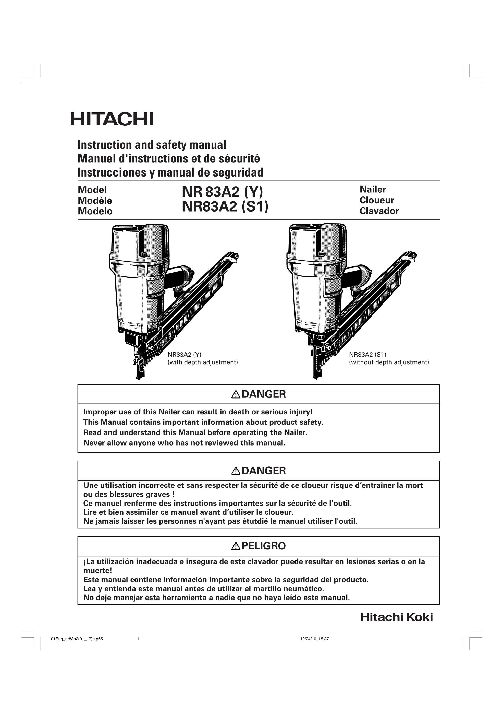Hitachi NR83A2(Y) Nail Gun User Manual