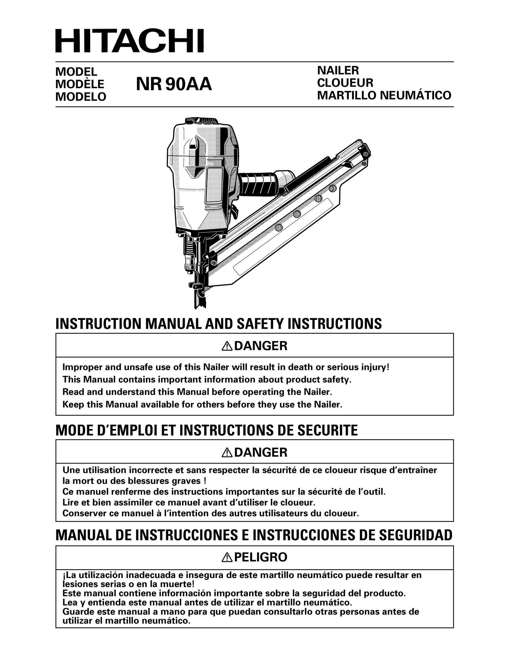 Hitachi NR90AA Nail Gun User Manual