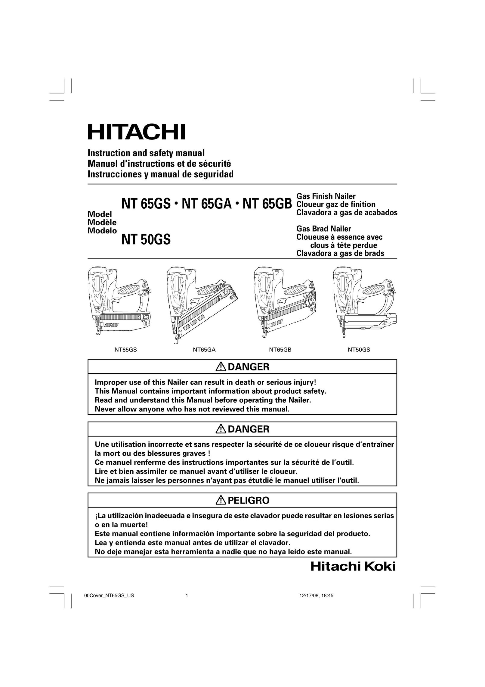 Hitachi NT65GSP9 Nail Gun User Manual