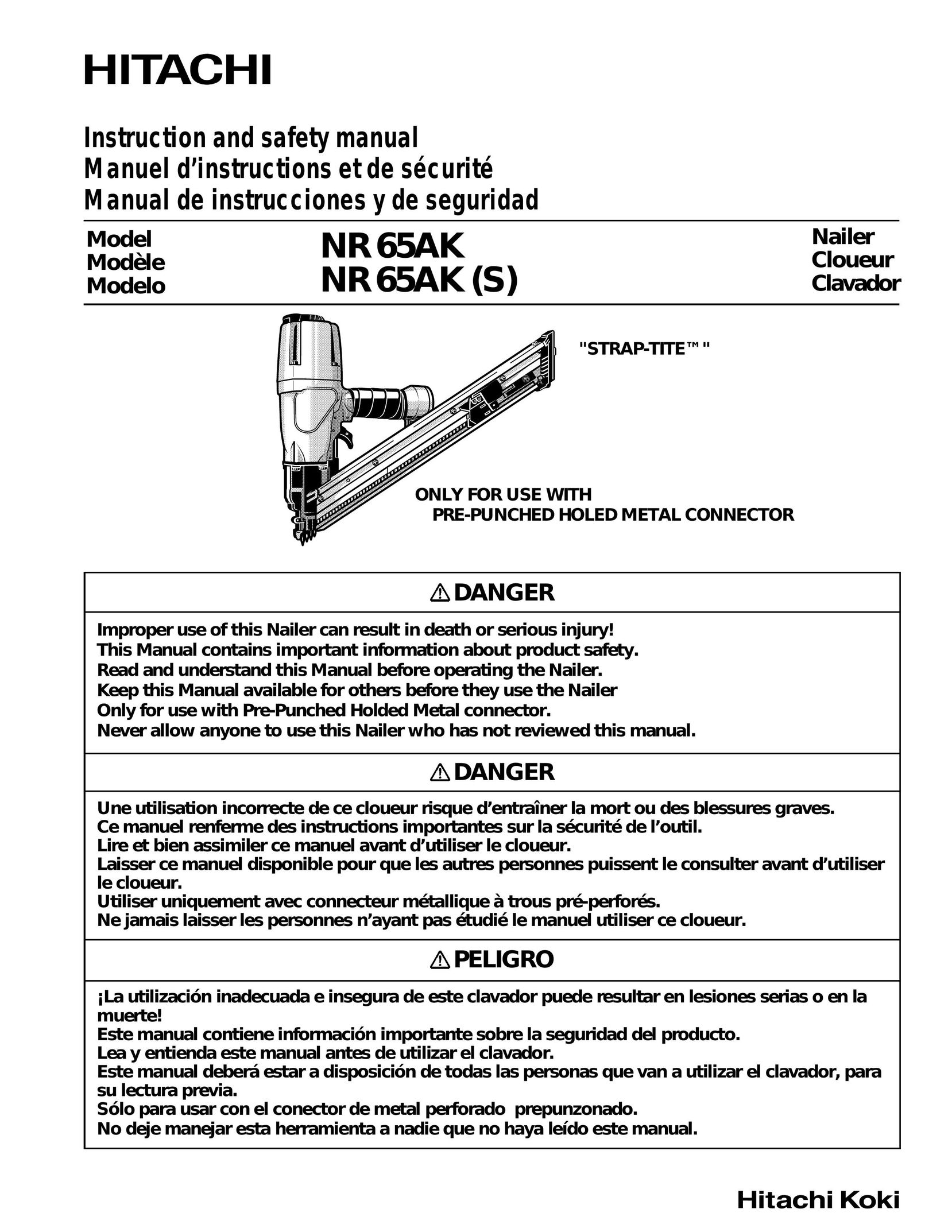 Hitachi nt65ks Nail Gun User Manual