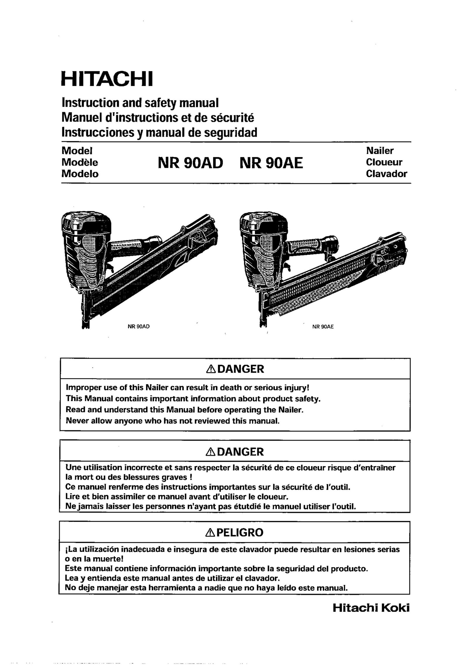 Hitachi Koki USA NR 90AE Nail Gun User Manual