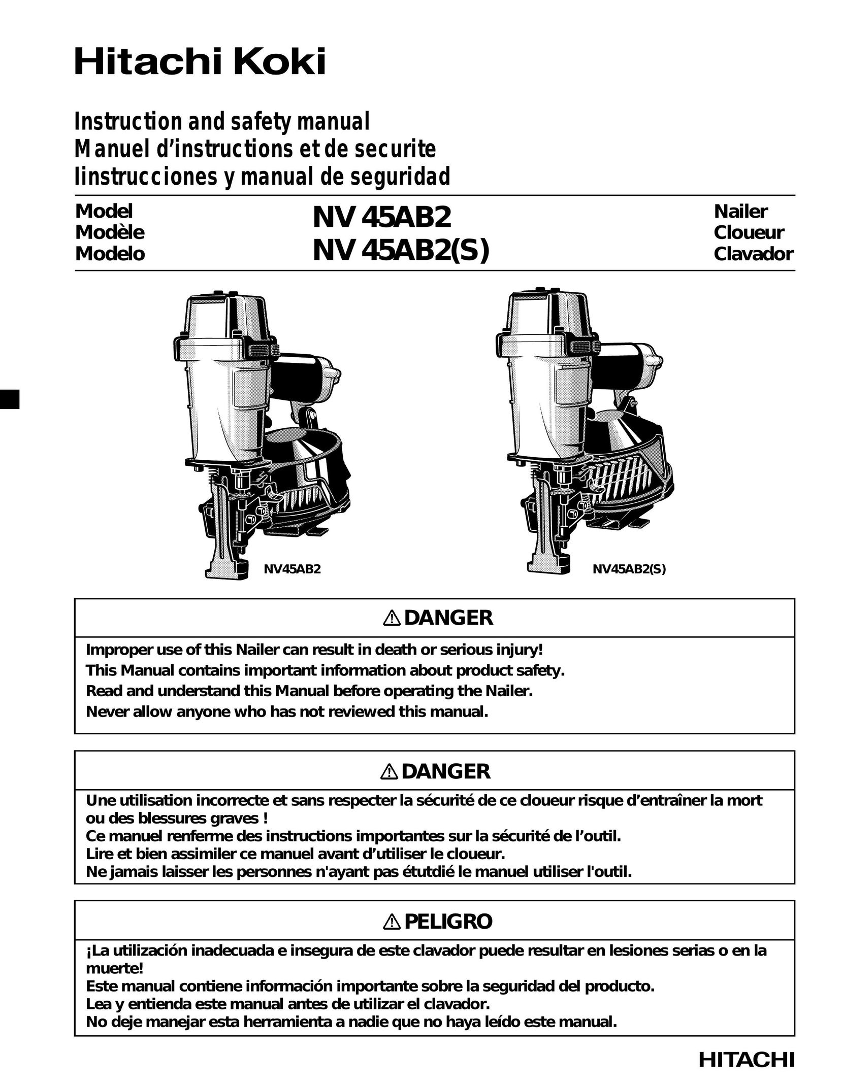 Hitachi Koki USA NV 45AB2(S) Nail Gun User Manual