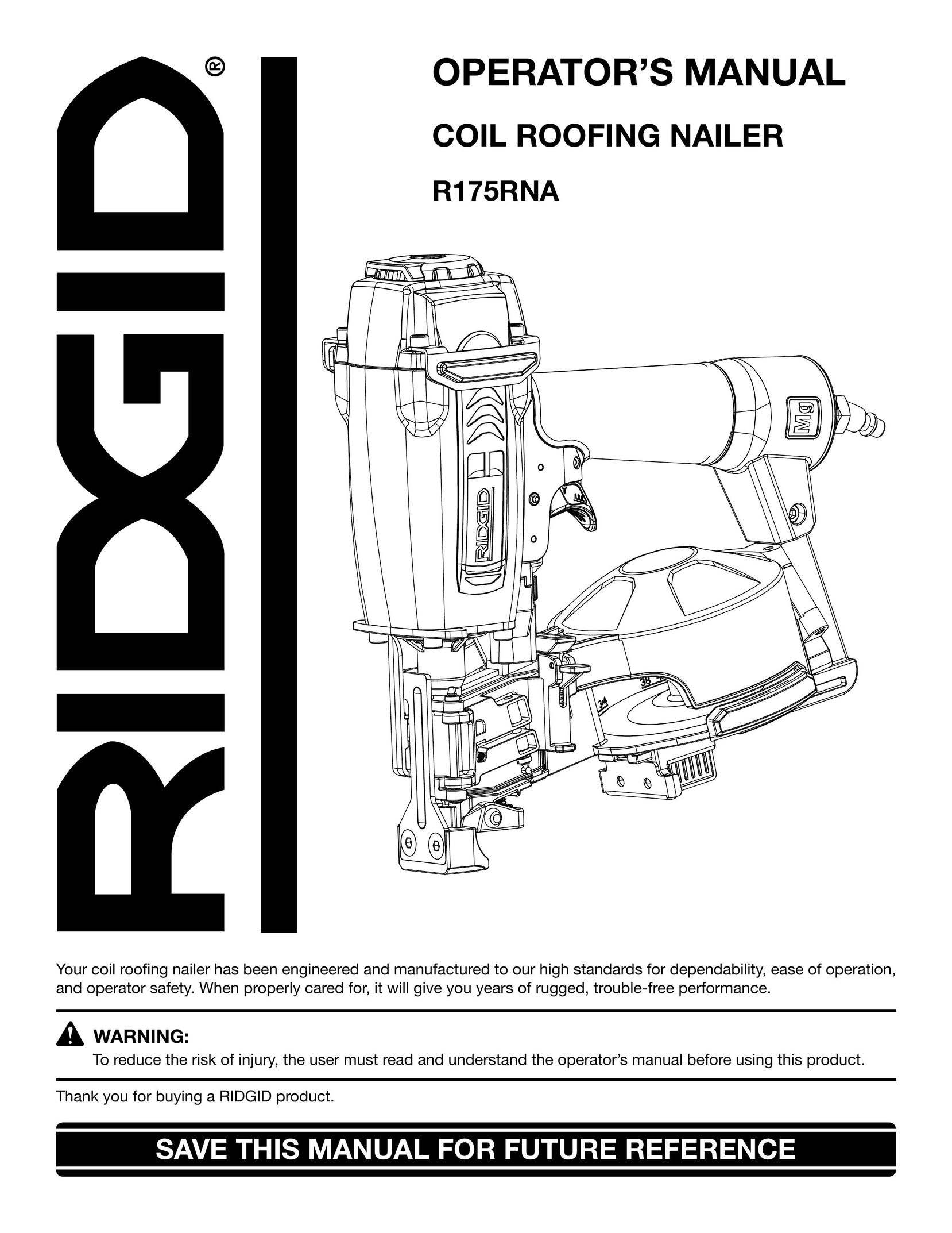 RIDGID R175RNA Nail Gun User Manual