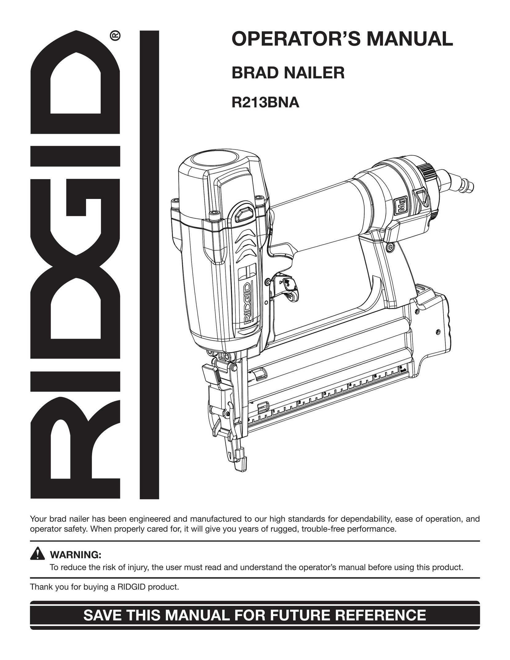 RIDGID R213BNA Nail Gun User Manual