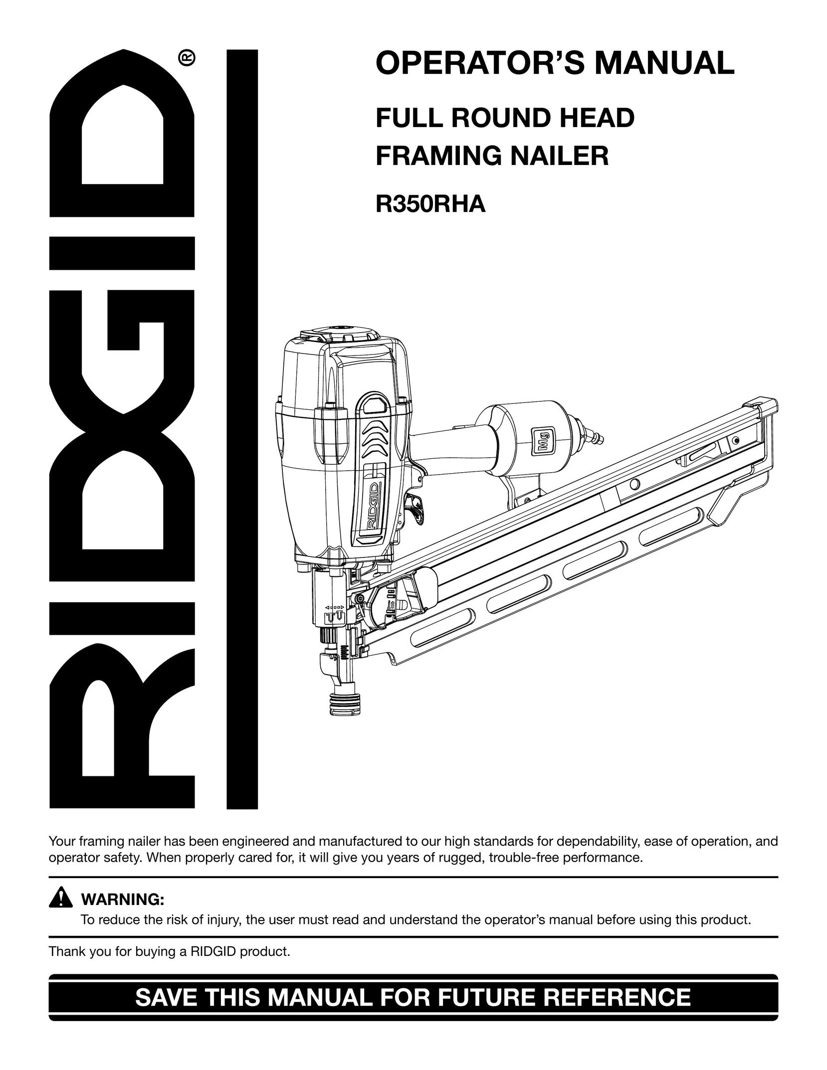 RIDGID R350RHA Nail Gun User Manual