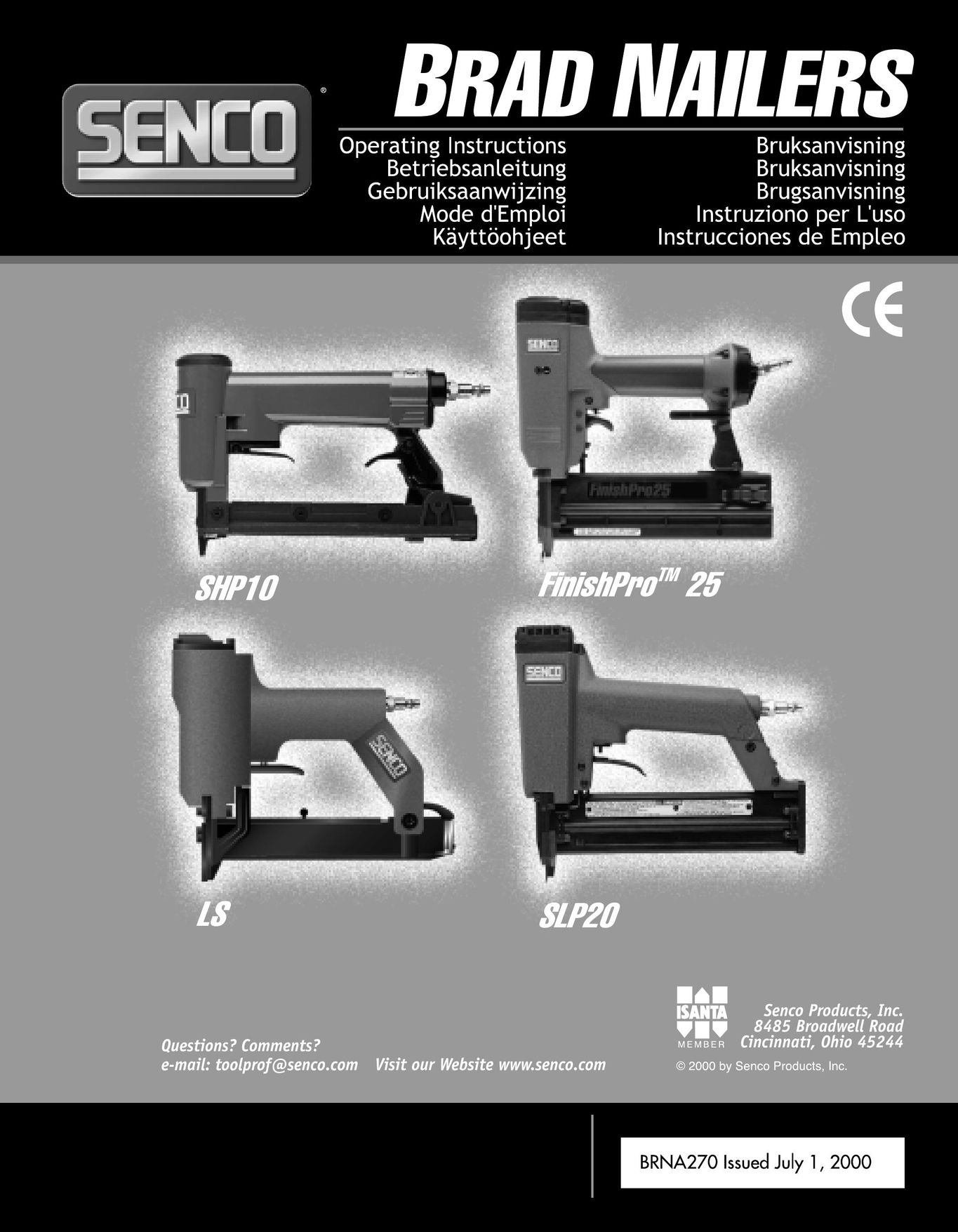 Senco FinisPro 25 Nail Gun User Manual