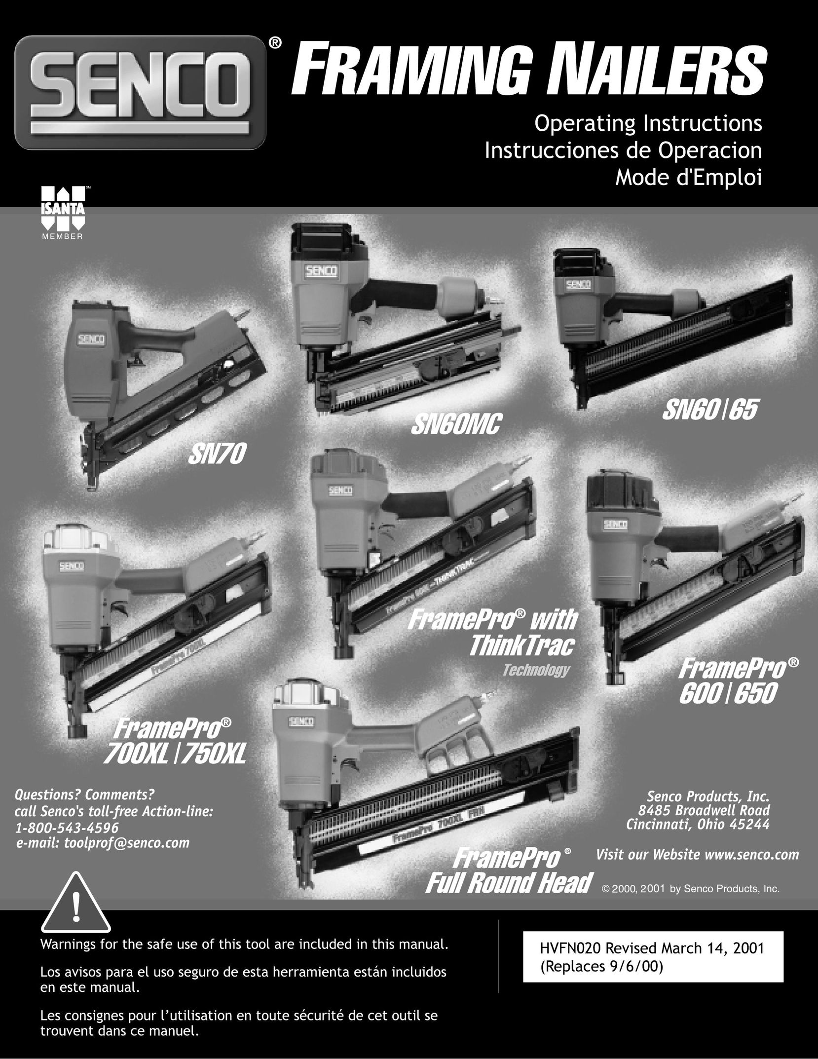 Senco FramePro 600 Nail Gun User Manual