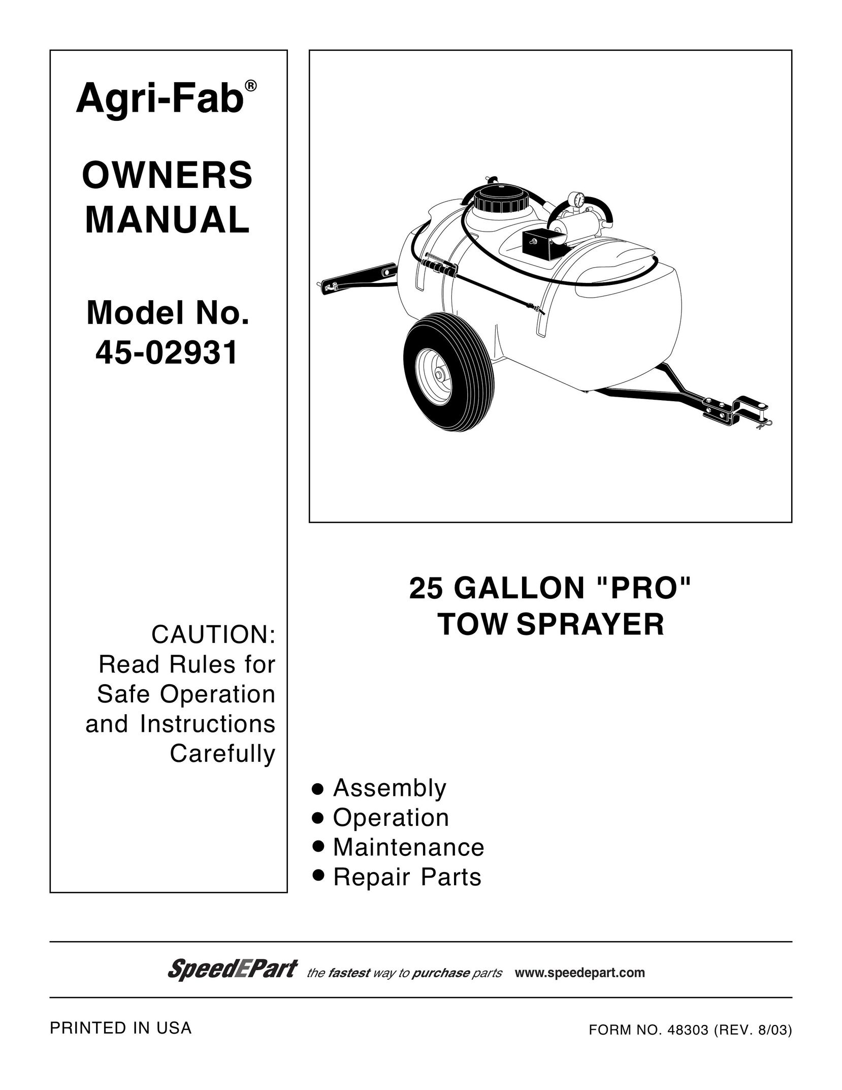 Agri-Fab 45-02931 Paint Sprayer User Manual