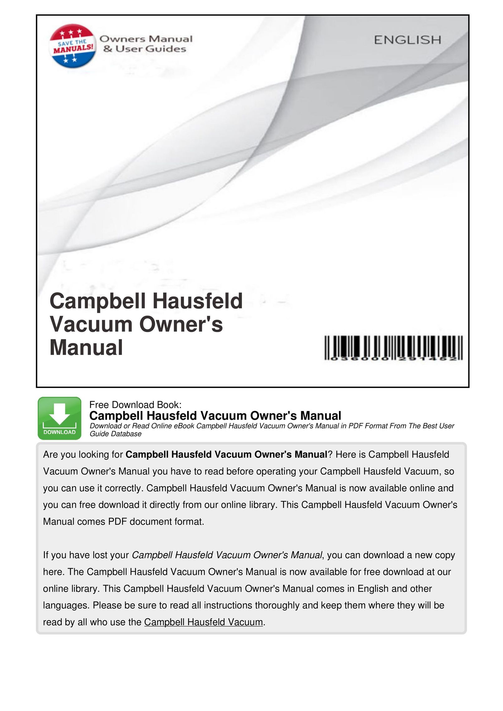 Campbell Hausfeld DH5500 Paint Sprayer User Manual