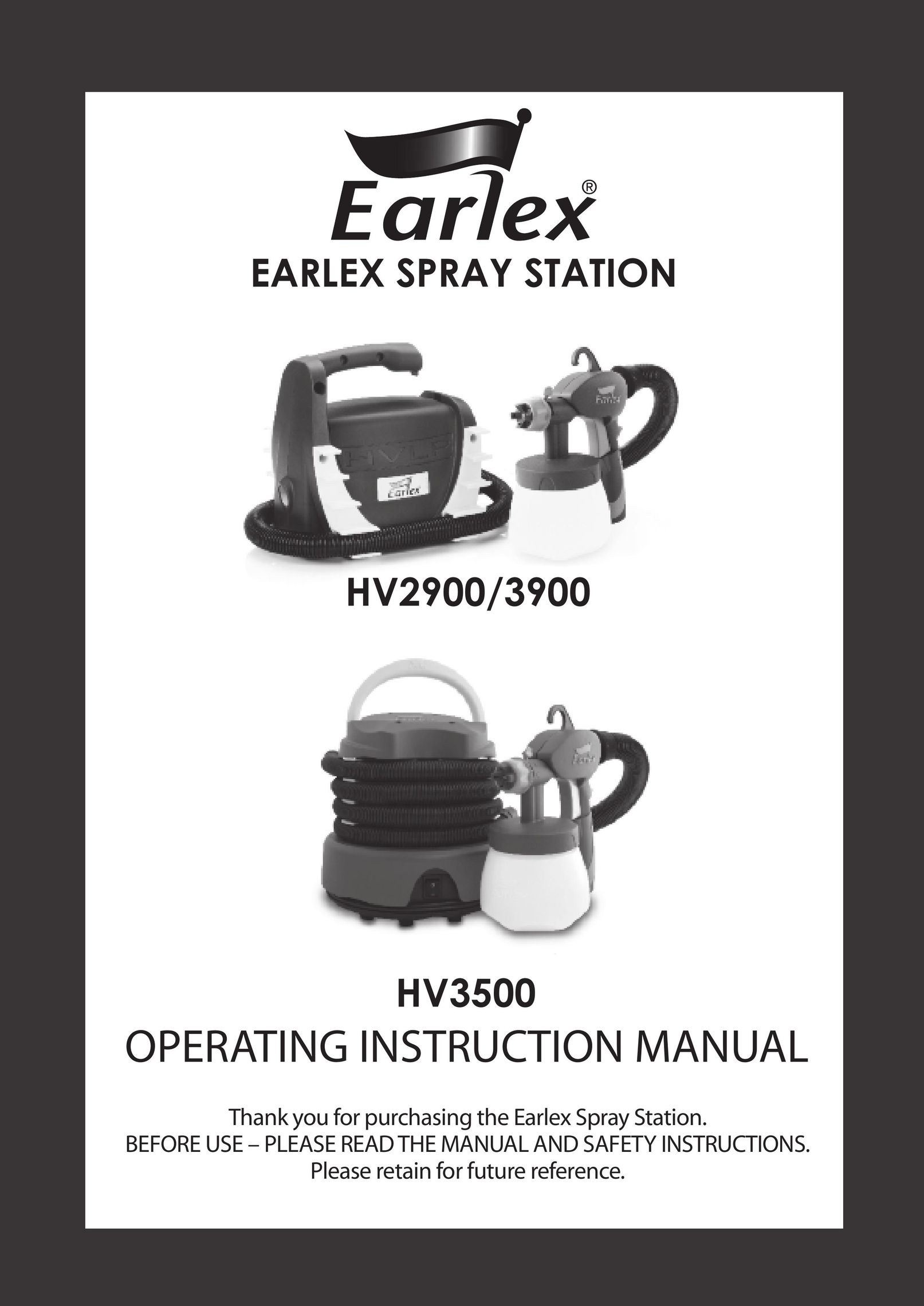 Earlex HV3900 Paint Sprayer User Manual