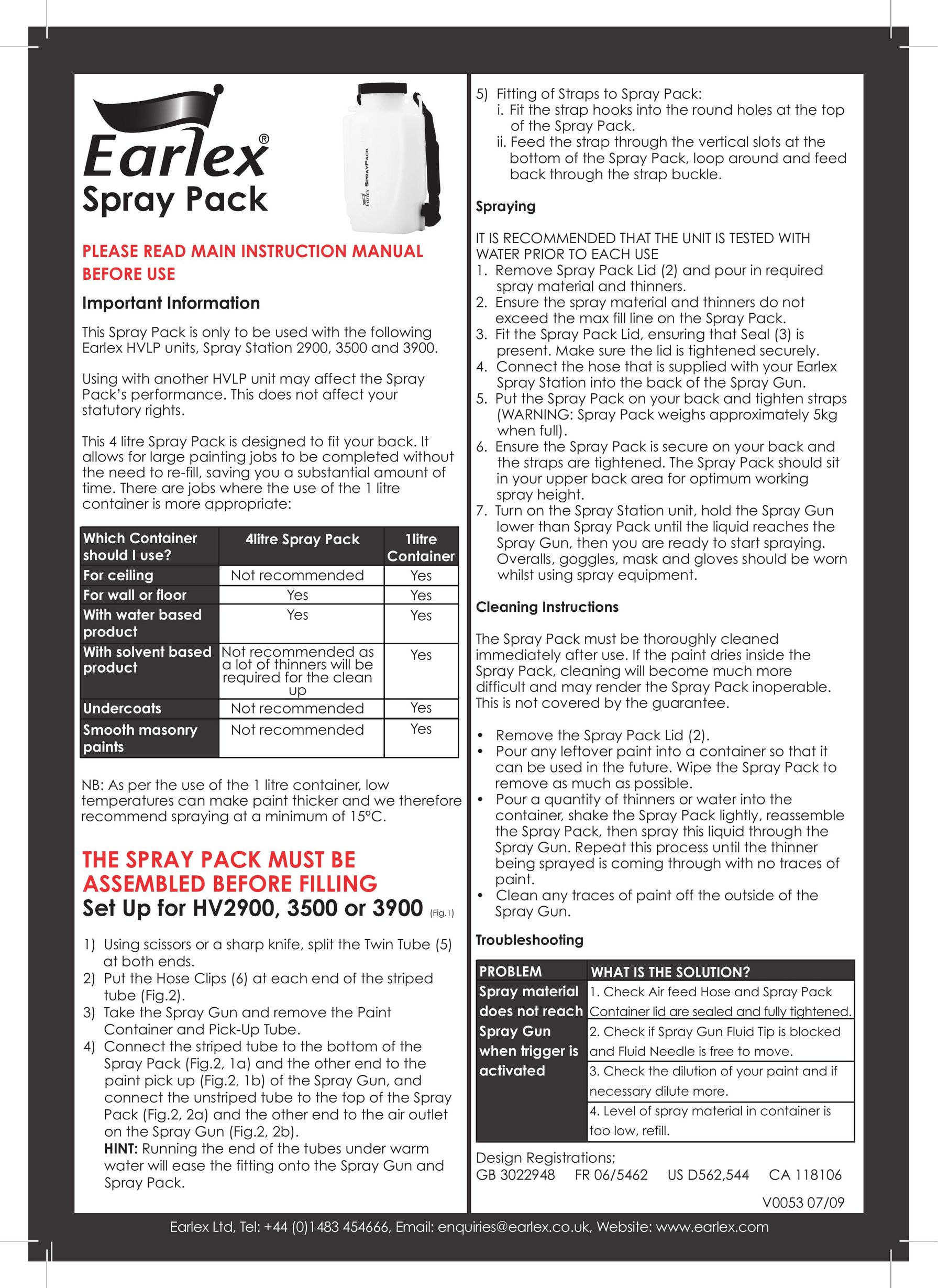Earlex V0053 Paint Sprayer User Manual