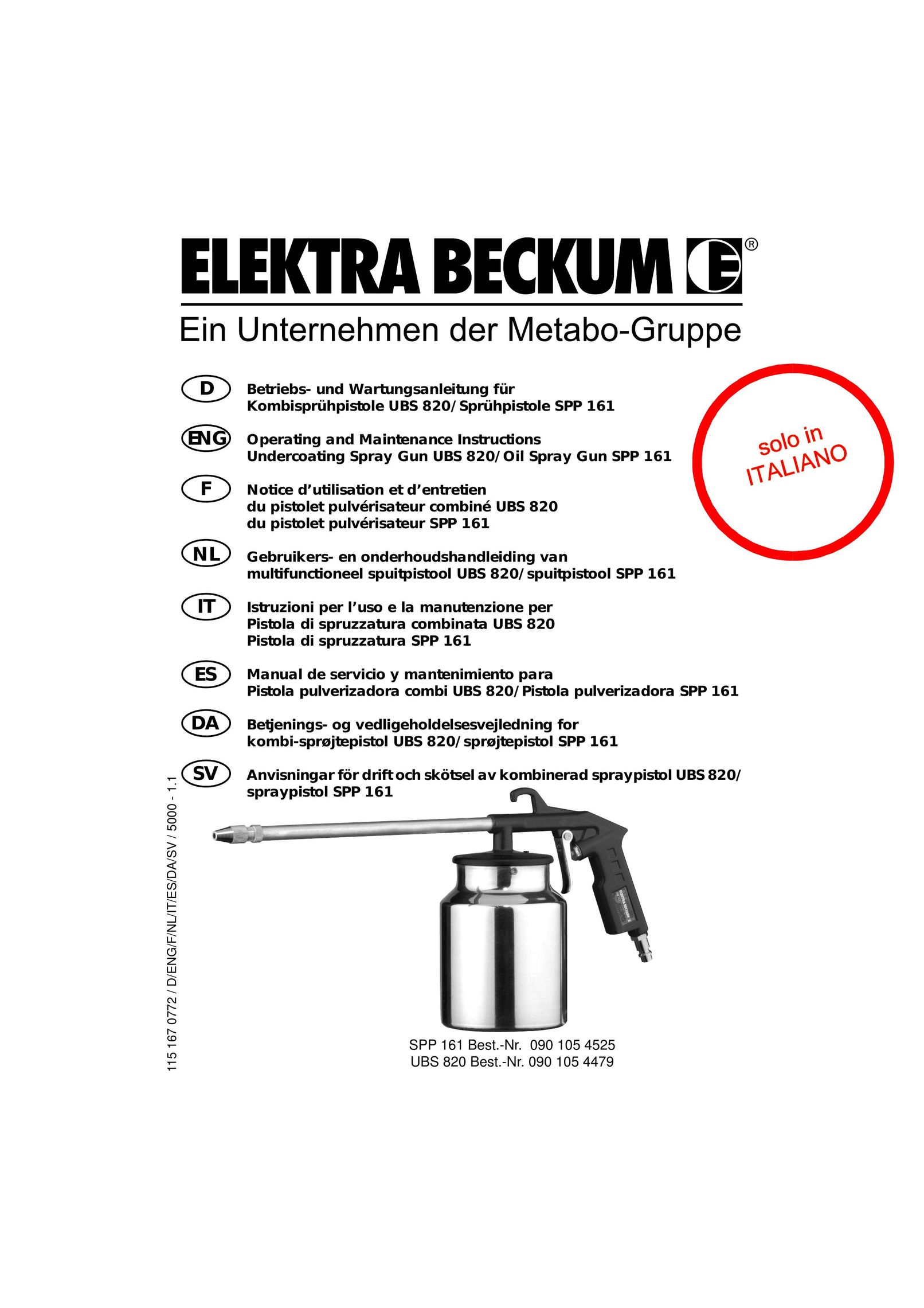 Elektra Beckum UBS 820 Paint Sprayer User Manual