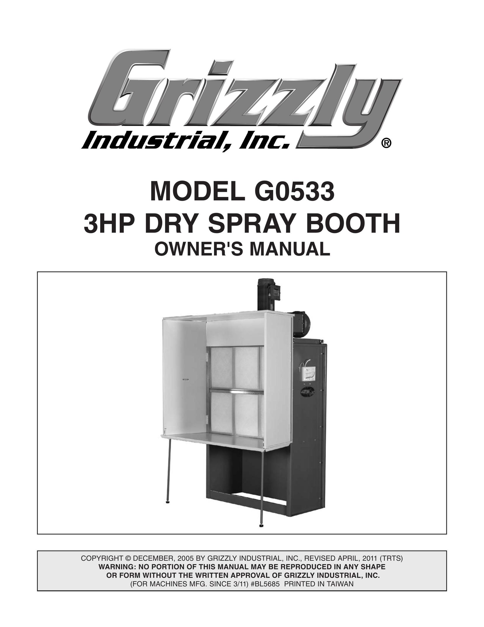 Grizzly G0533 Paint Sprayer User Manual