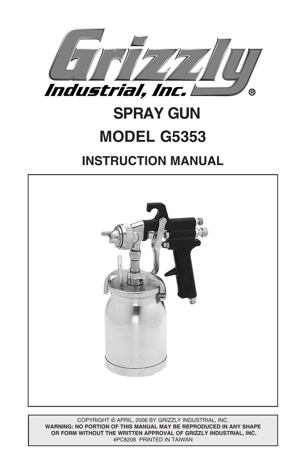 Grizzly G5353 Paint Sprayer User Manual